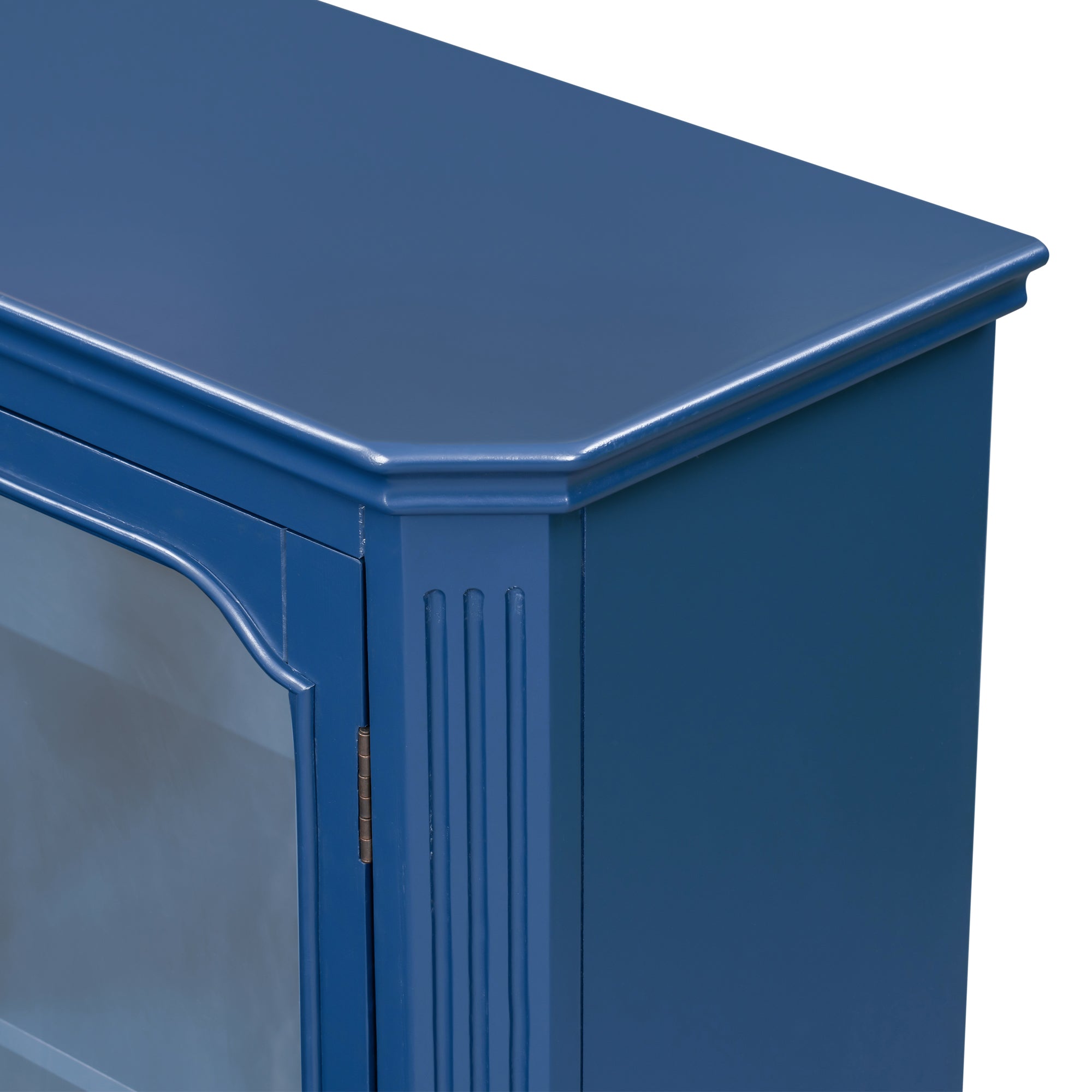 36" Tall Wood 2-door Accent Cabinet with Transparent Cabinet Doors