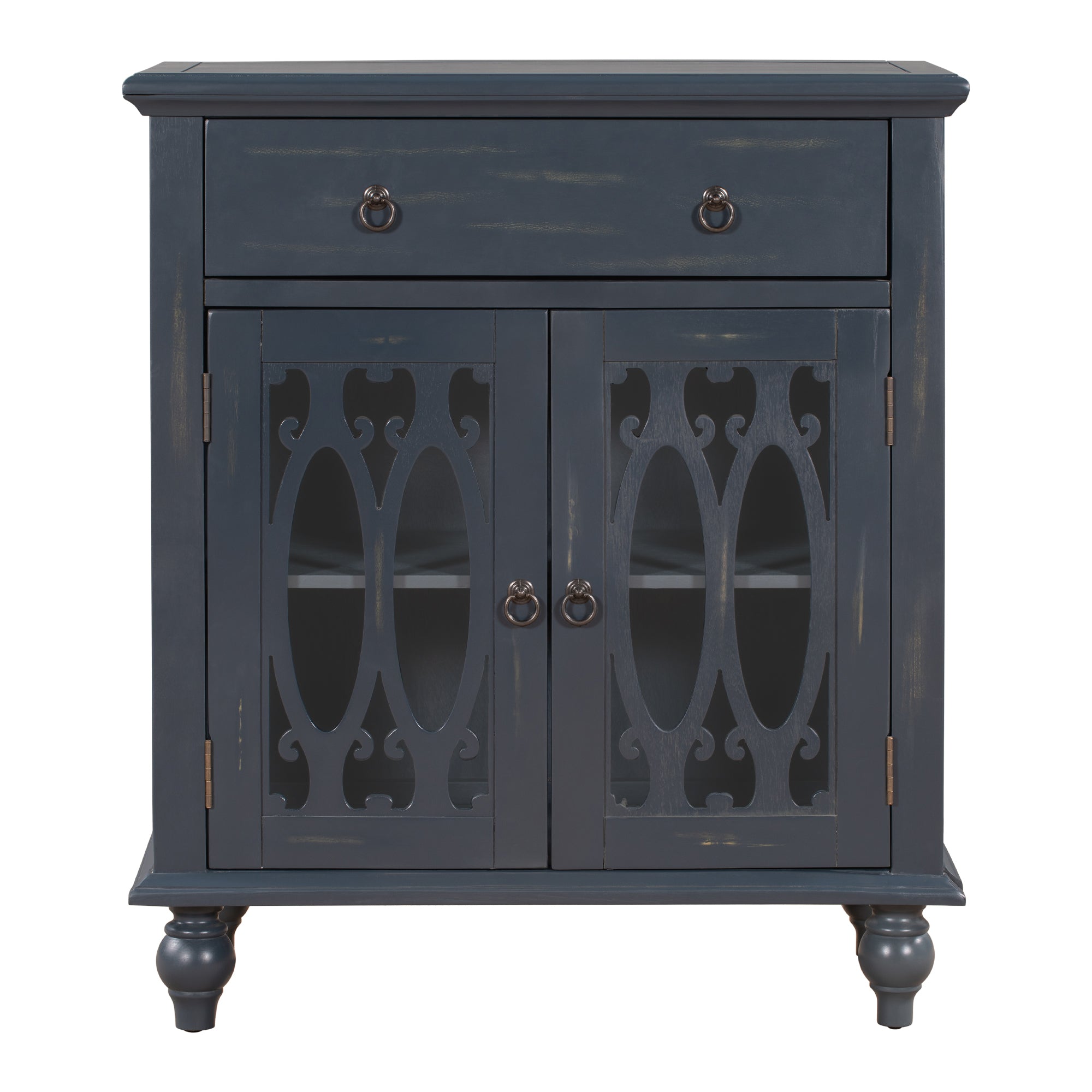 37" Tall Wood 2-door Accent Cabinet with 1 Drawer