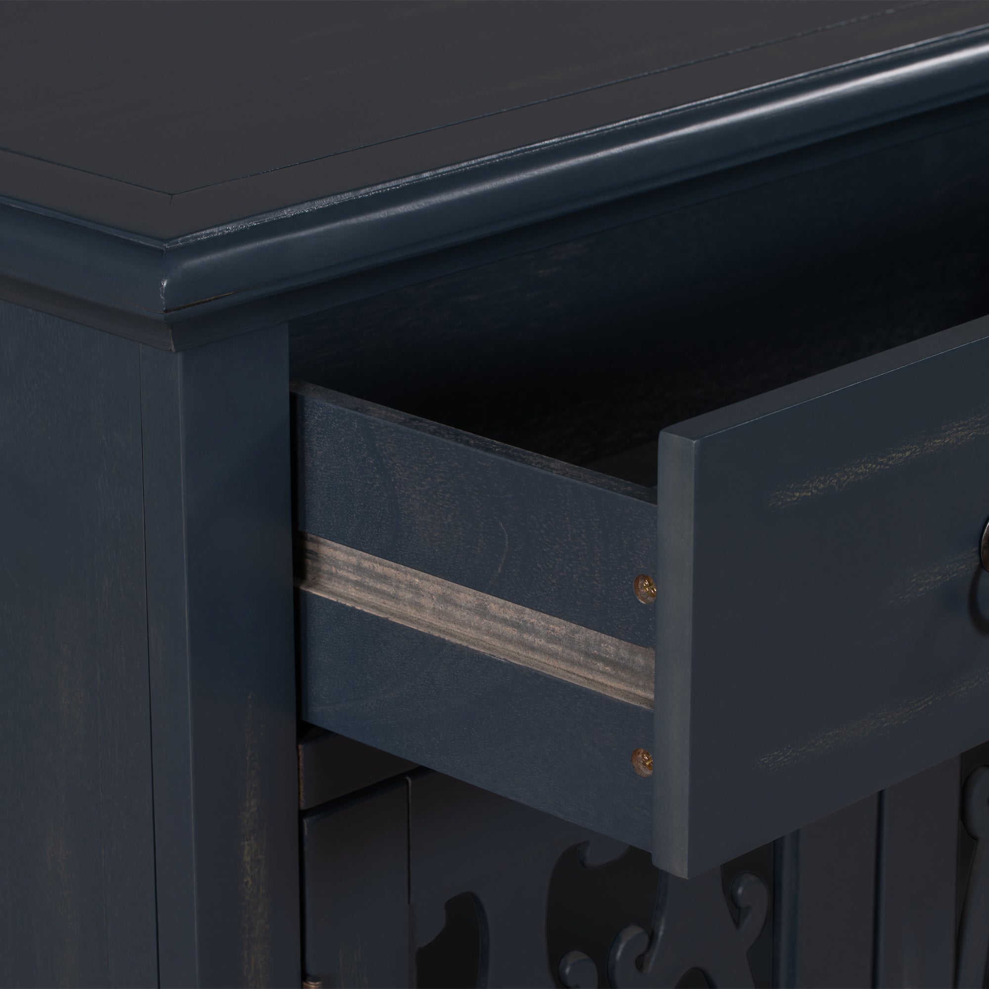37" Tall Wood 2-door Accent Cabinet with 1 Drawer