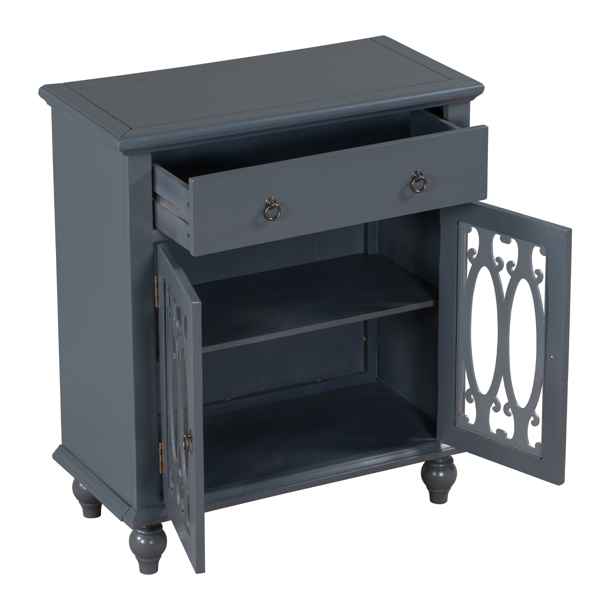 37" Tall Wood 2-door Accent Cabinet with 1 Drawer