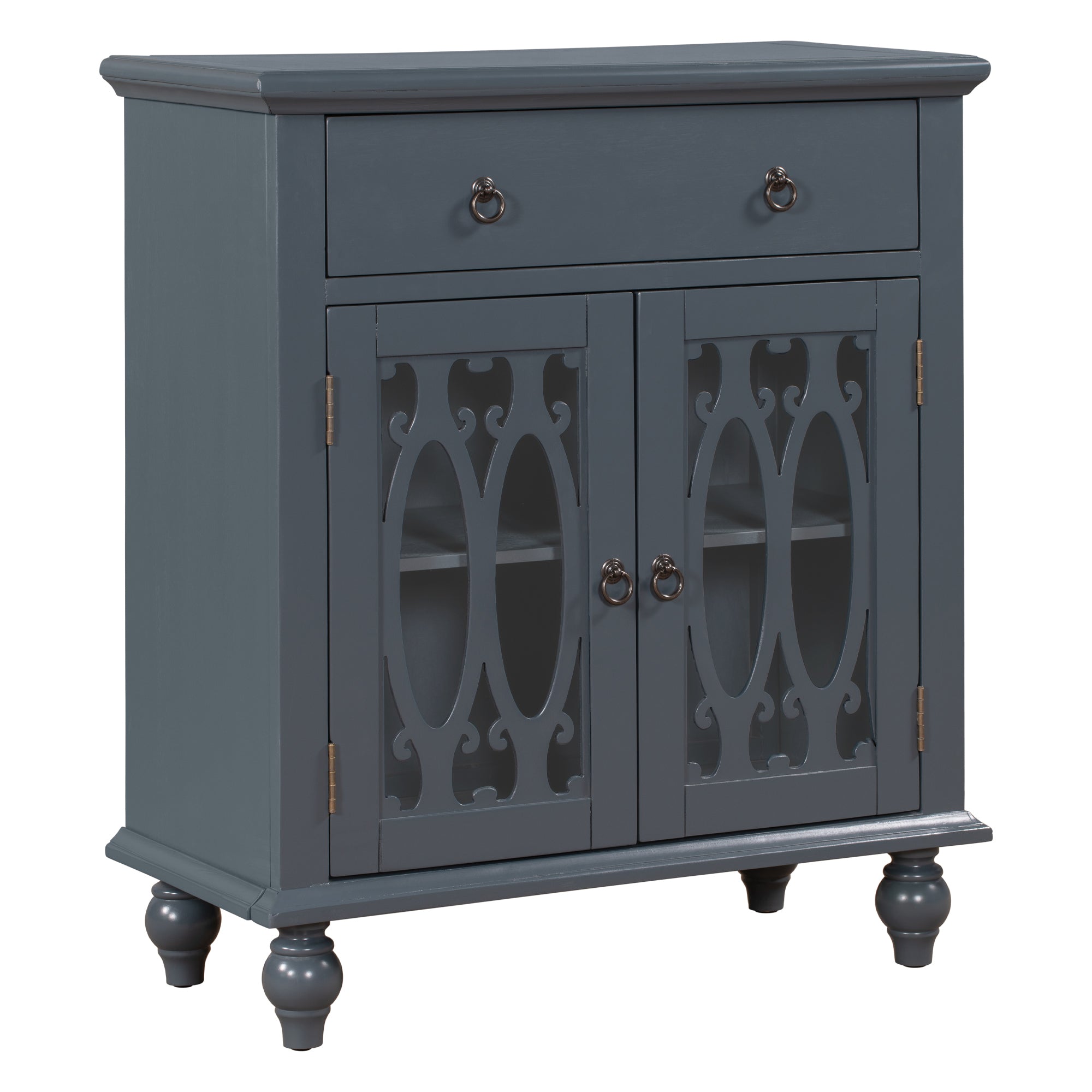 37" Tall Wood 2-door Accent Cabinet with 1 Drawer
