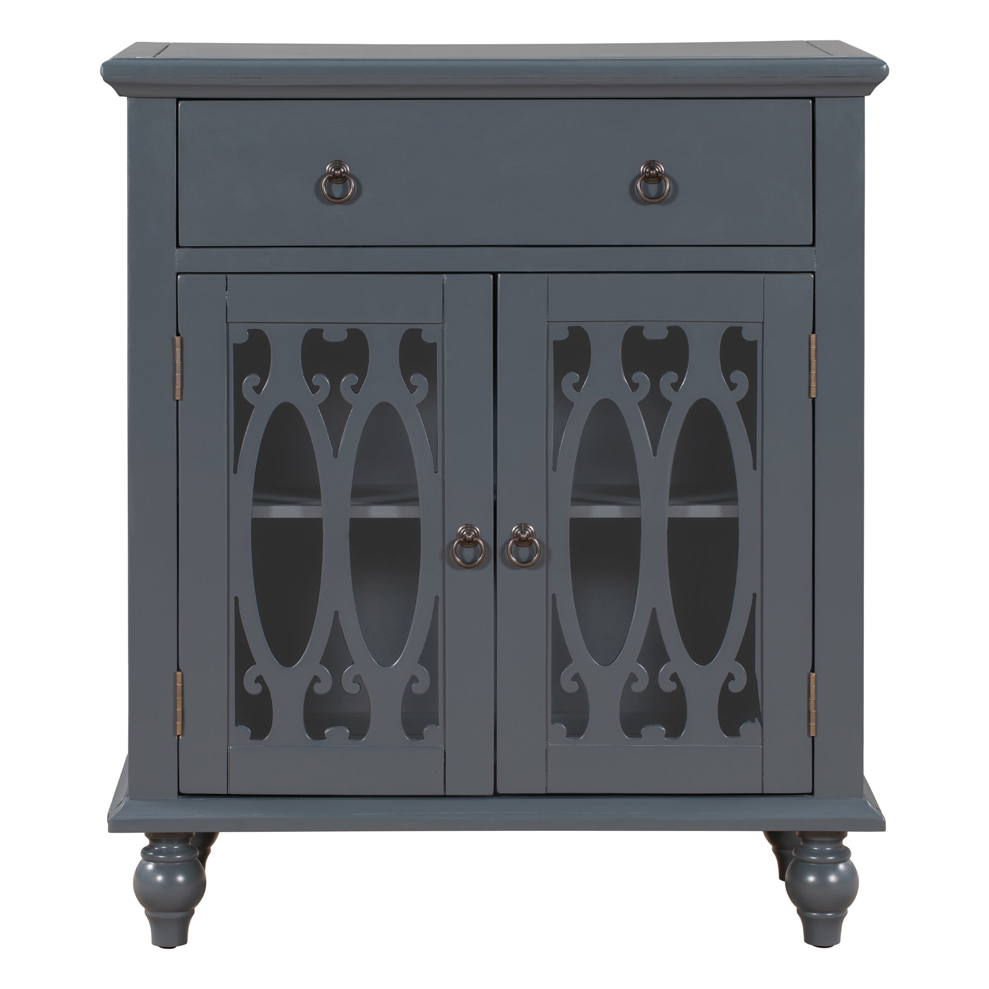 37" Tall Wood 2-door Accent Cabinet with 1 Drawer