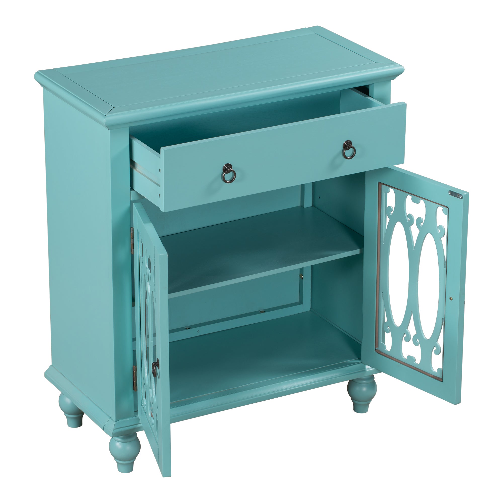 37" Tall Wood 2-door Accent Cabinet with 1 Drawer