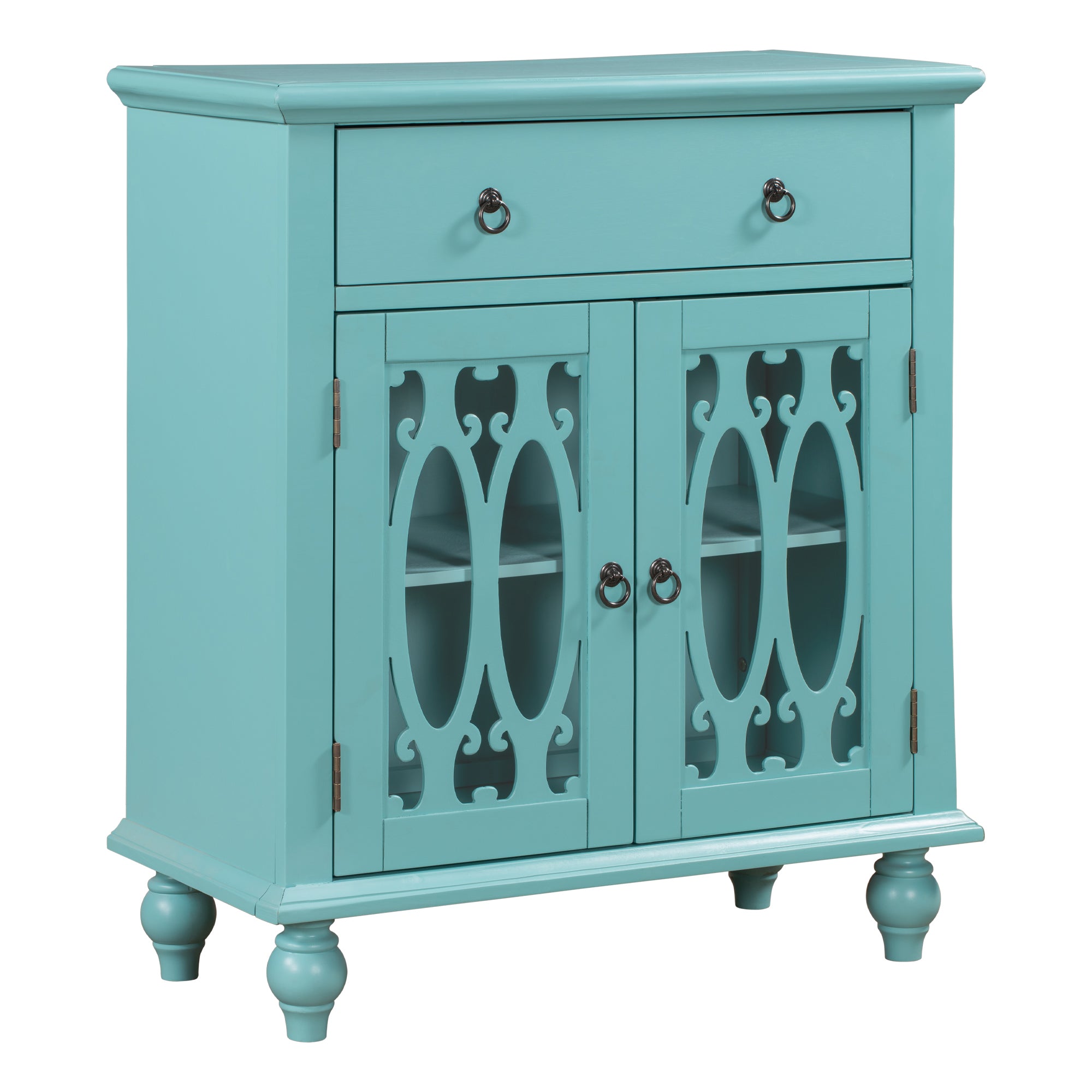 37" Tall Wood 2-door Accent Cabinet with 1 Drawer