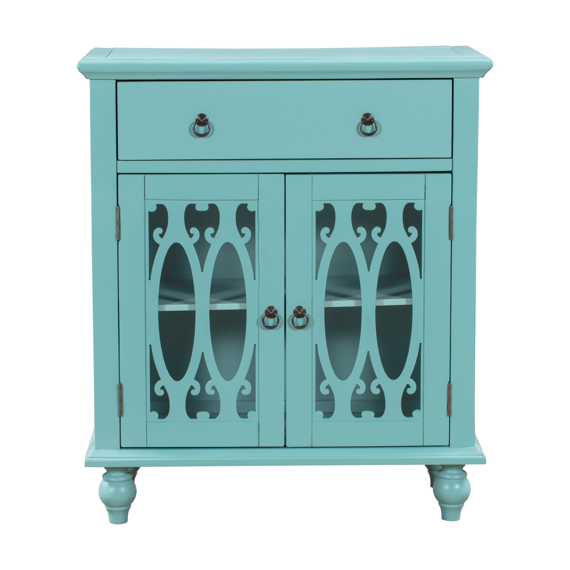 37" Tall Wood 2-door Accent Cabinet with 1 Drawer