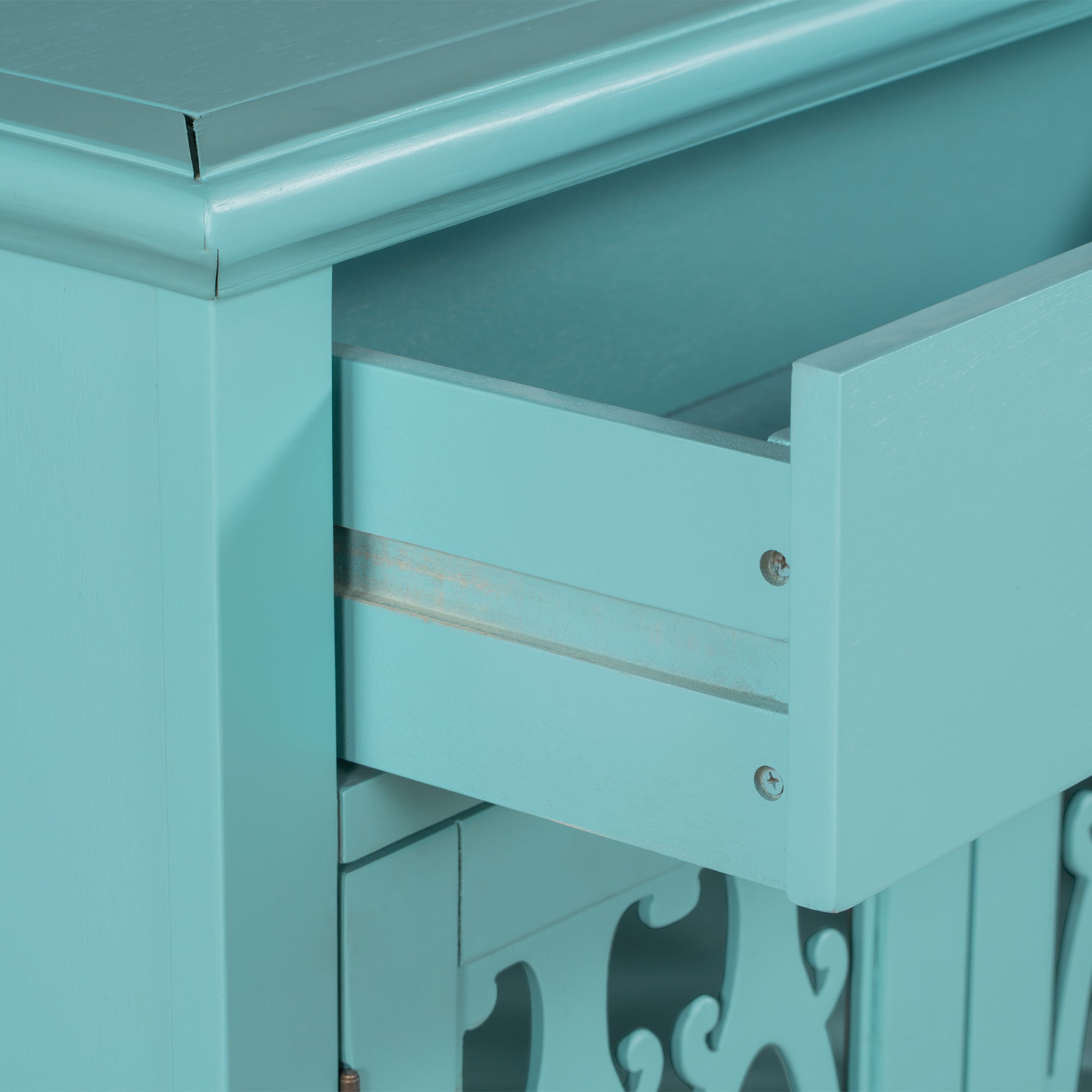 37" Tall Wood 2-door Accent Cabinet with 1 Drawer