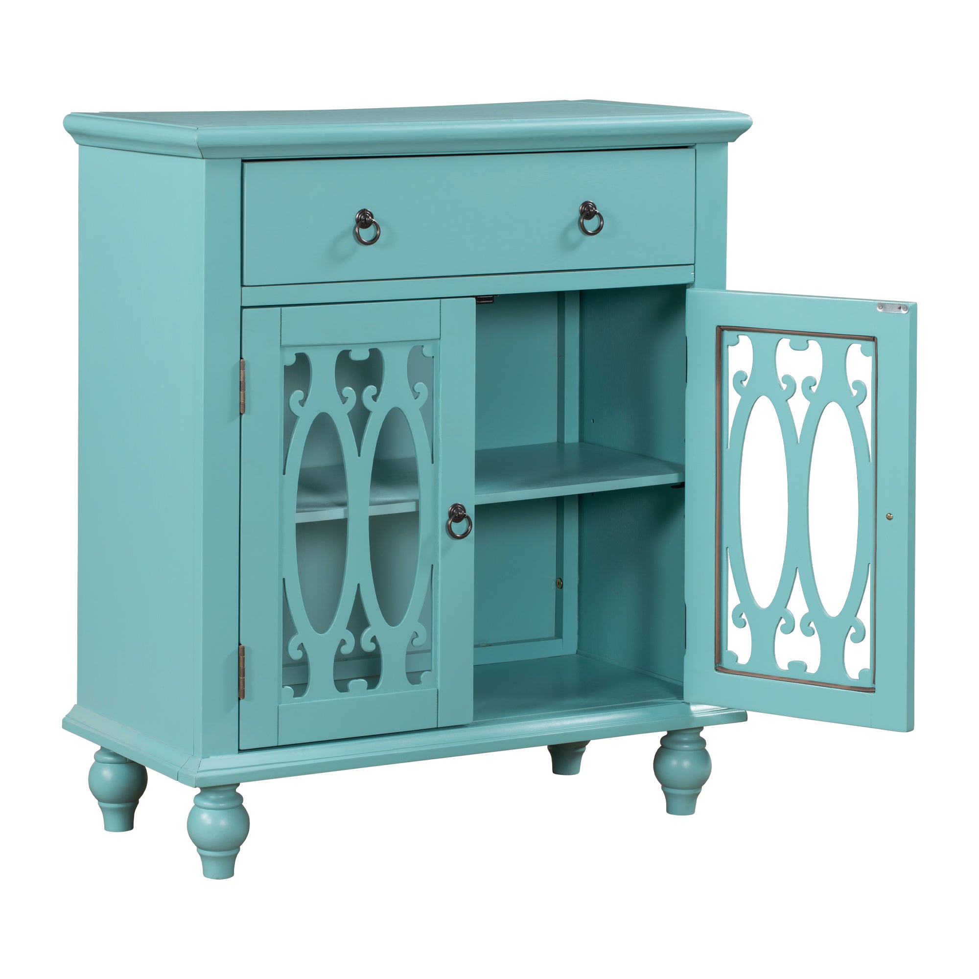 37" Tall Wood 2-door Accent Cabinet with 1 Drawer