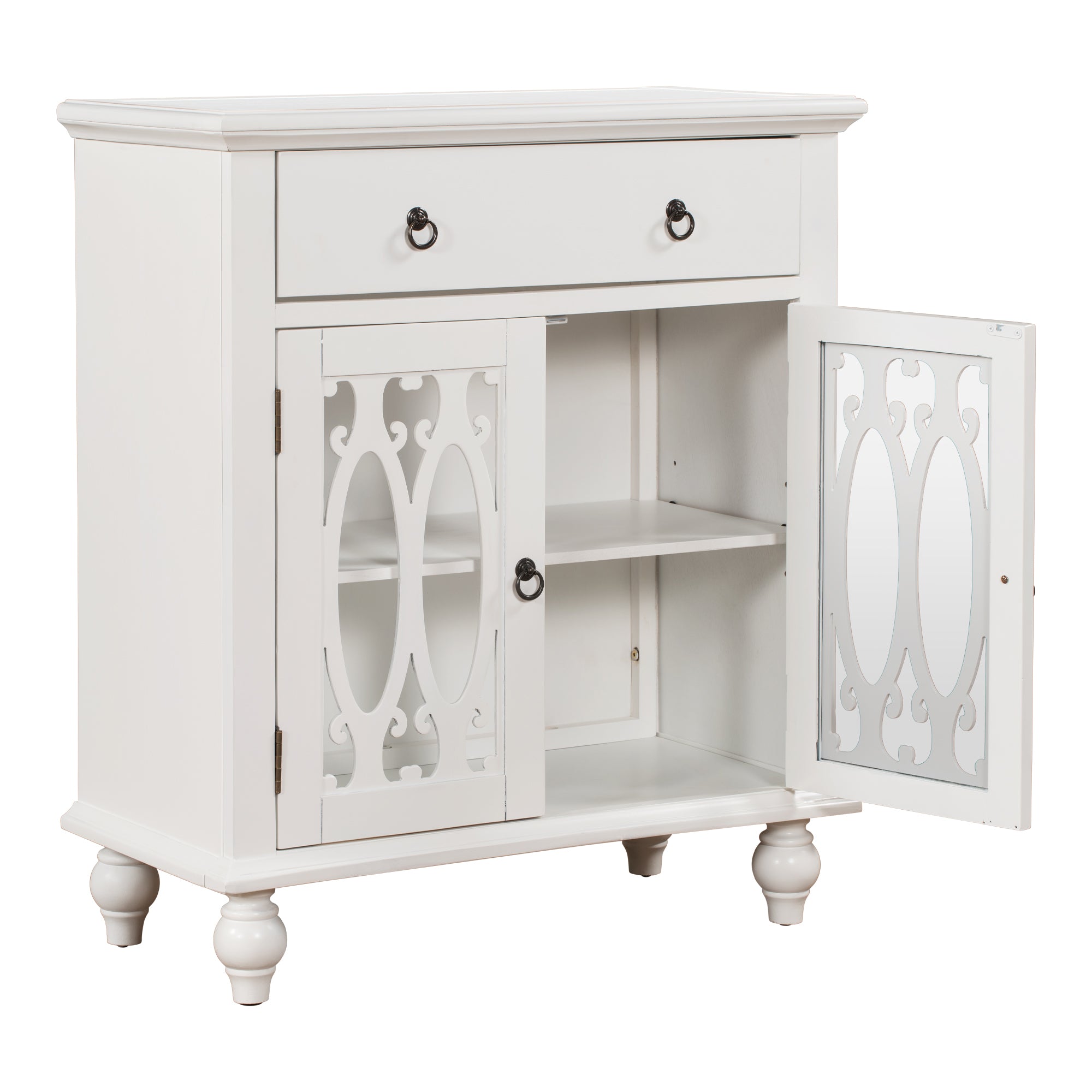 37" Tall Wood 2-door Accent Cabinet with 1 Drawer
