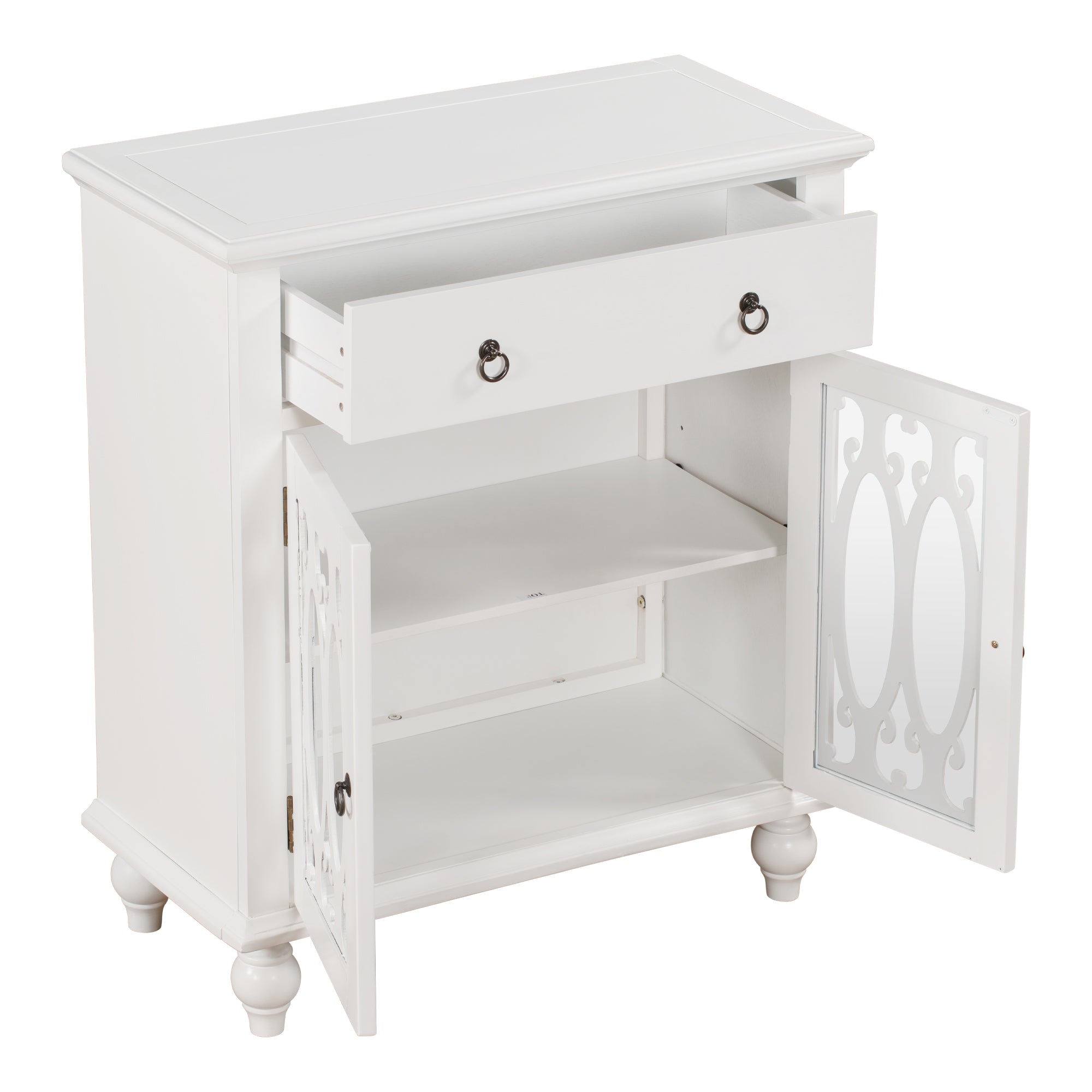 37" Tall Wood 2-door Accent Cabinet with 1 Drawer