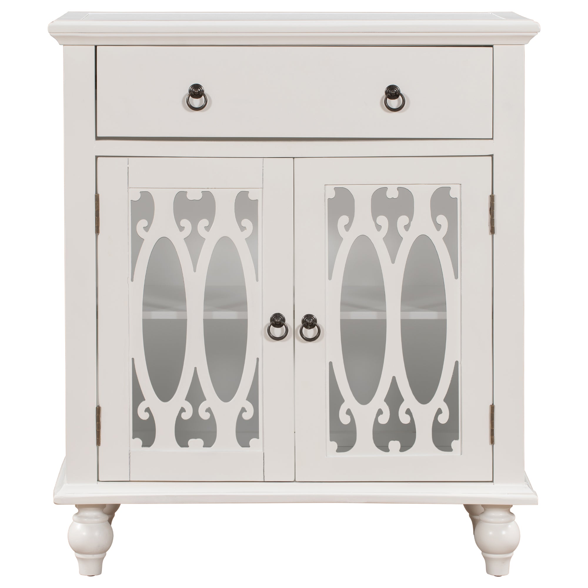 37" Tall Wood 2-door Accent Cabinet with 1 Drawer
