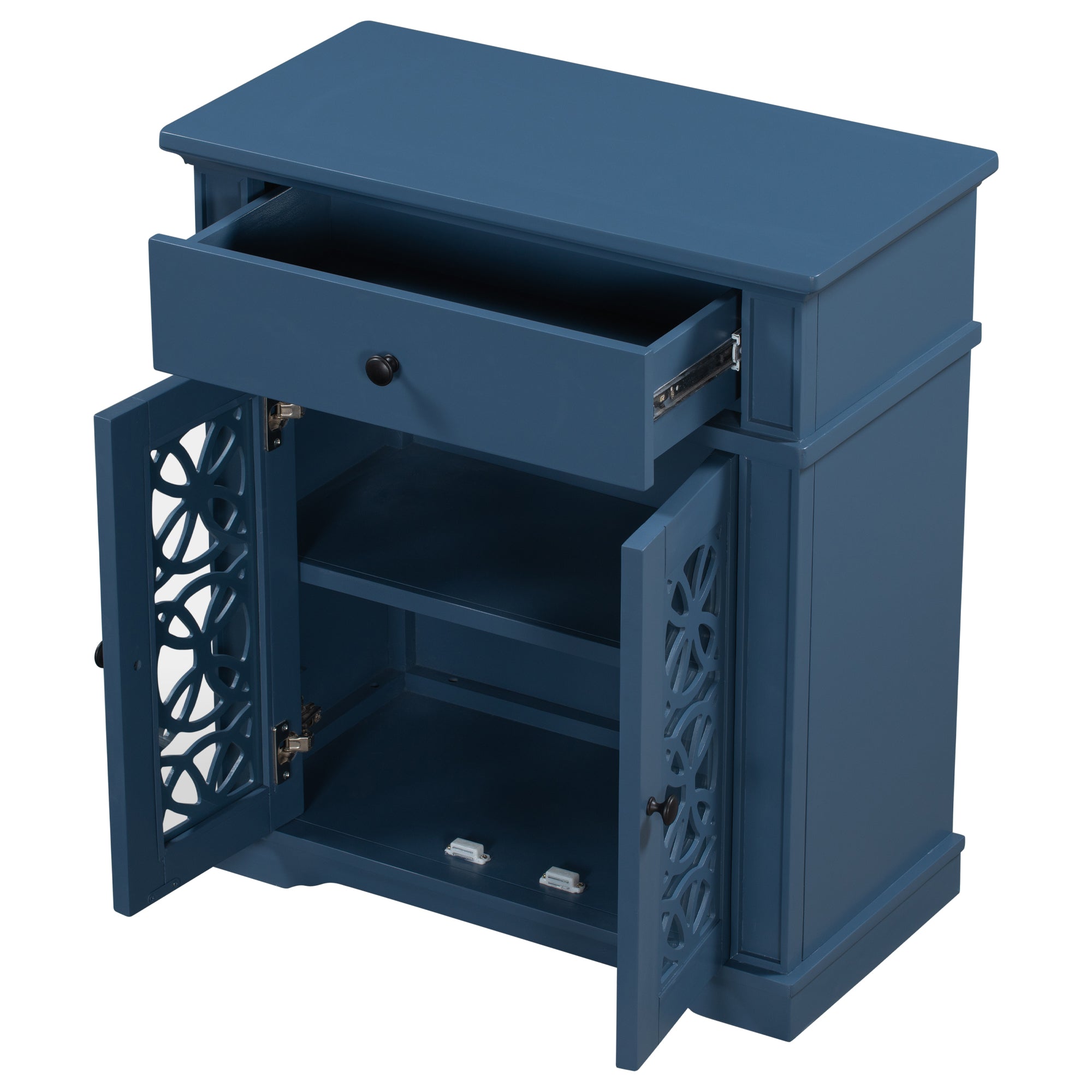 30" Tall Wood 2-door Accent Cabinet with 1 Drawer