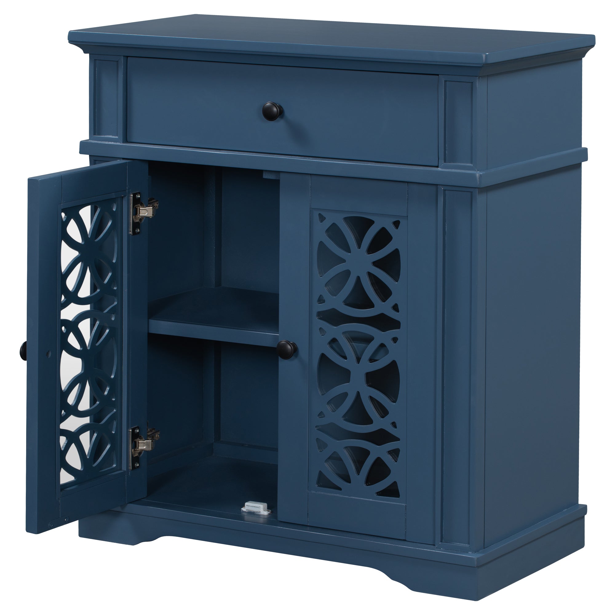 30" Tall Wood 2-door Accent Cabinet with 1 Drawer