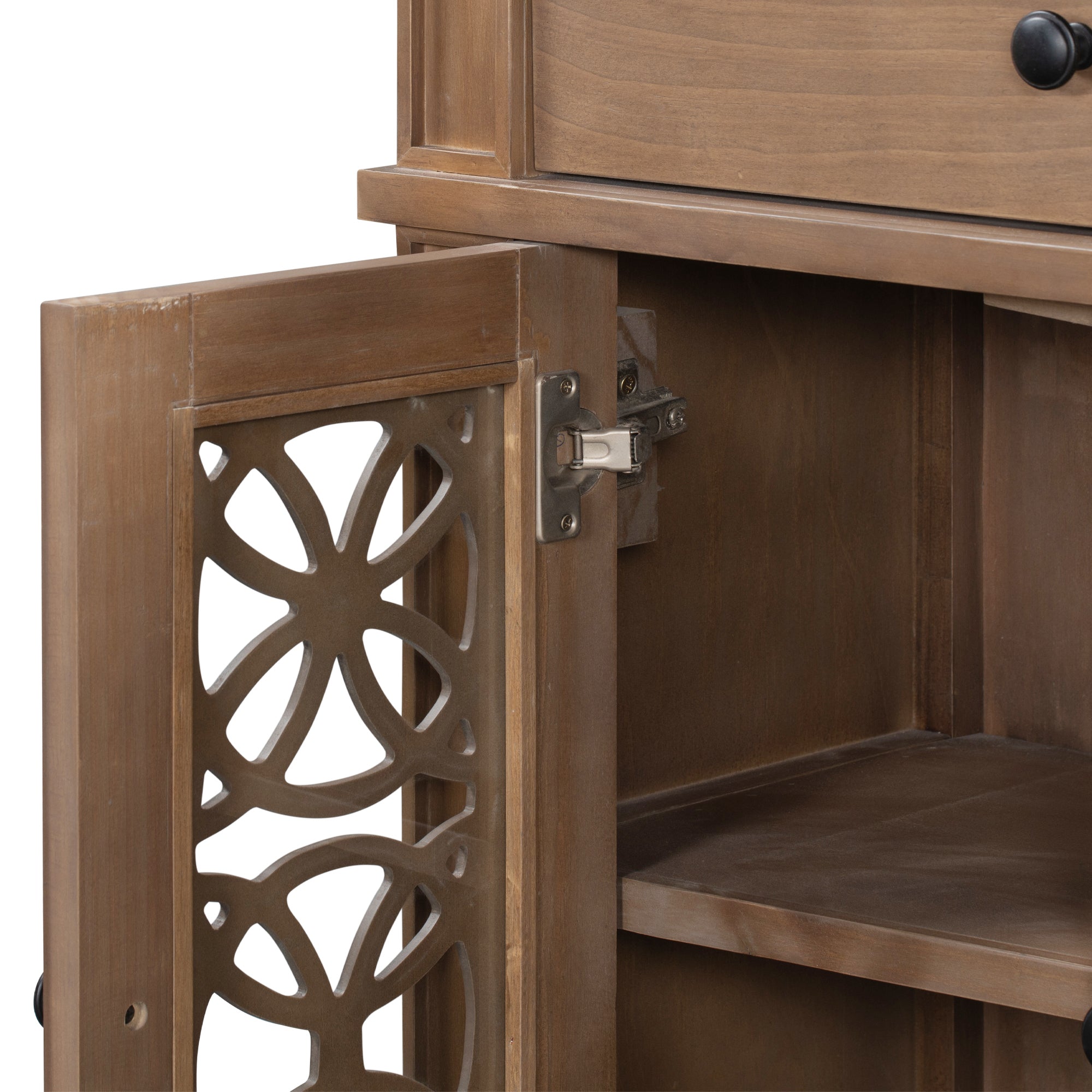 30" Tall Wood 2-door Accent Cabinet with 1 Drawer