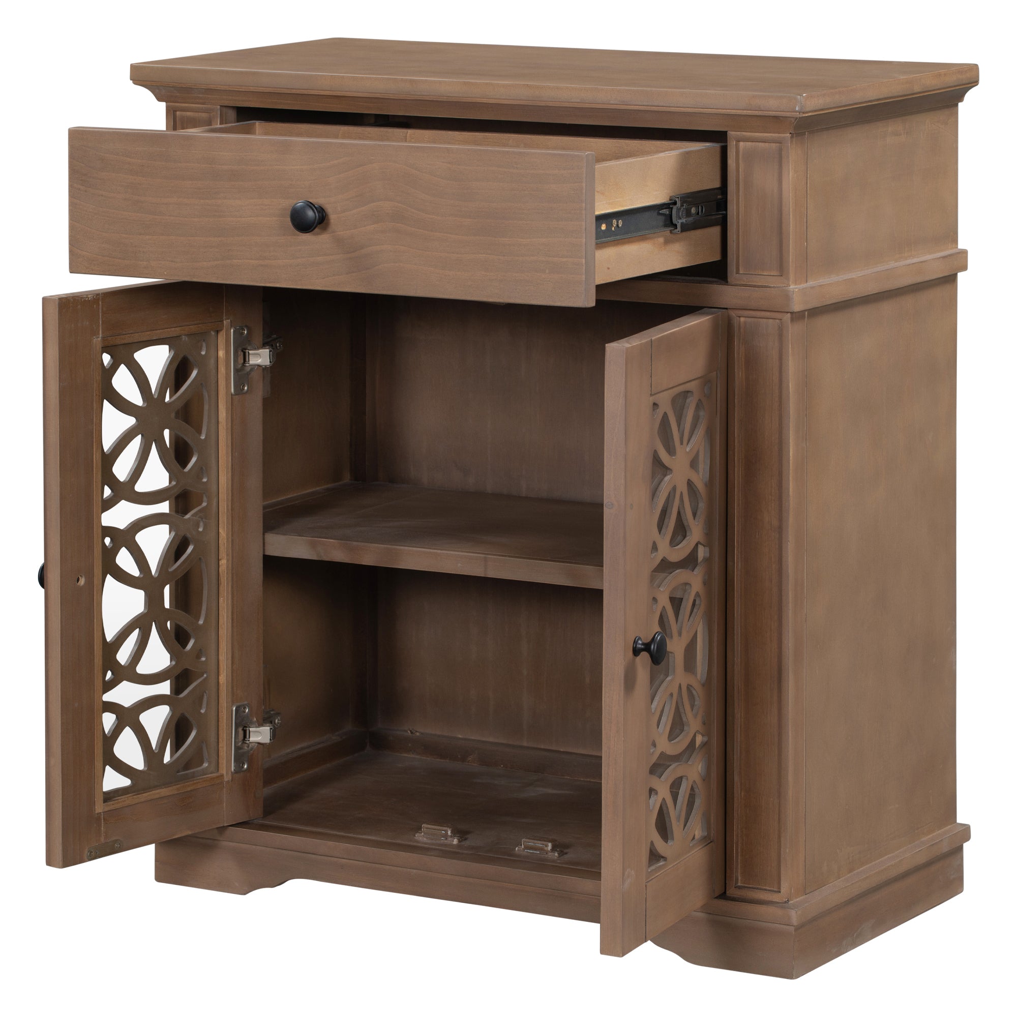 30" Tall Wood 2-door Accent Cabinet with 1 Drawer