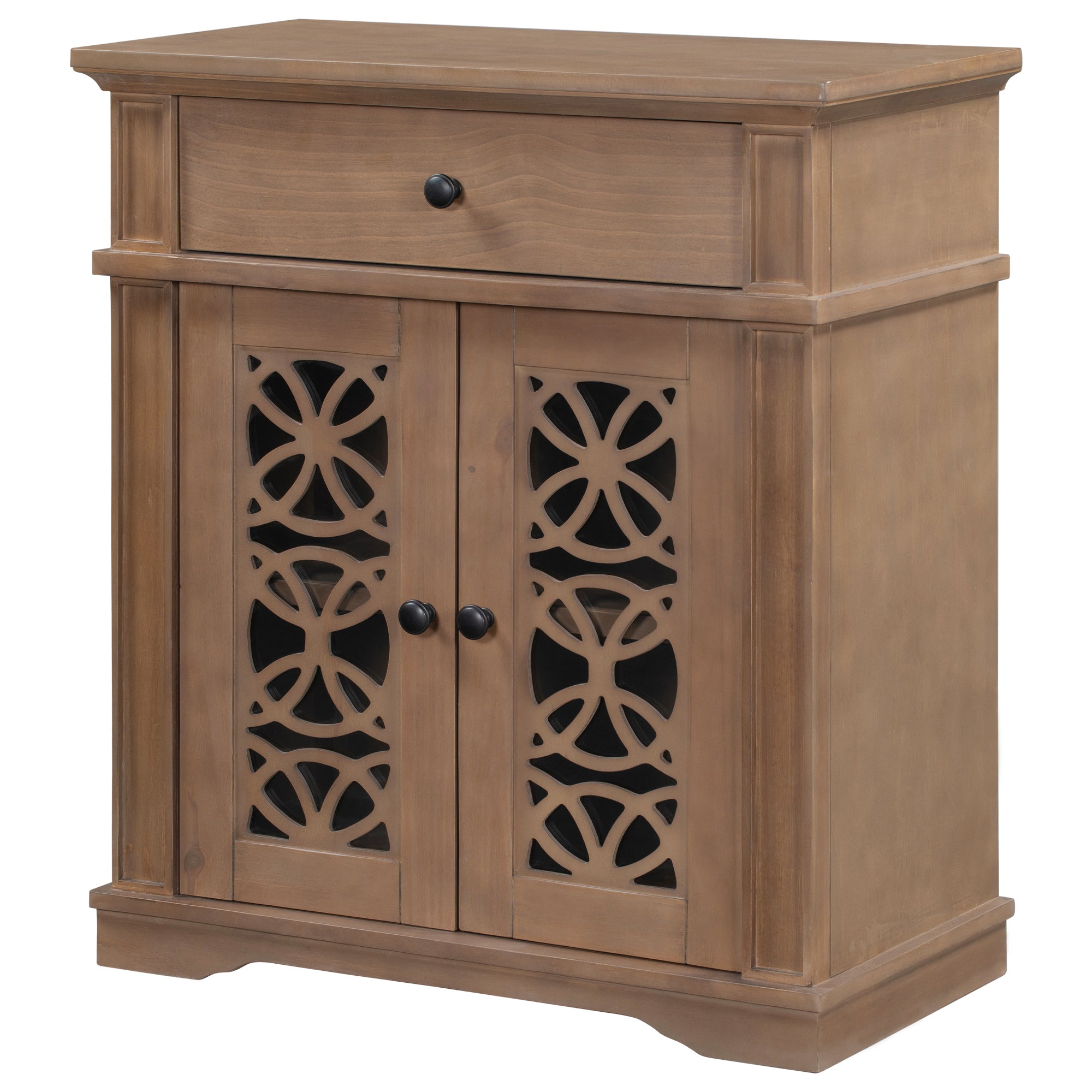 30" Tall Wood 2-door Accent Cabinet with 1 Drawer