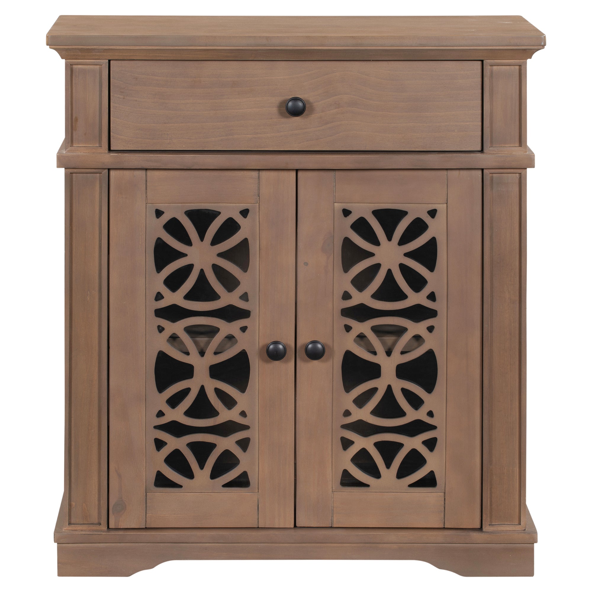 30" Tall Wood 2-door Accent Cabinet with 1 Drawer