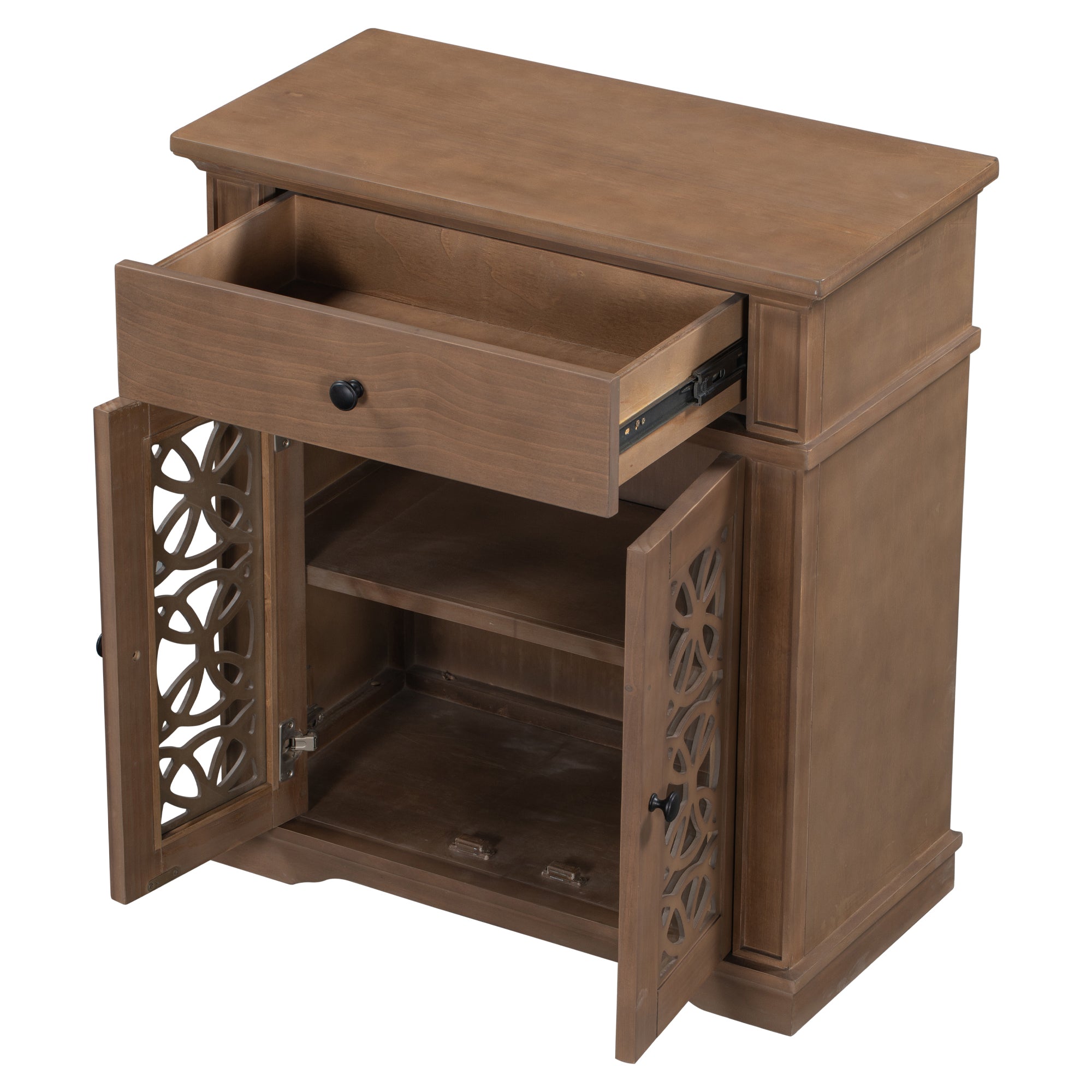 30" Tall Wood 2-door Accent Cabinet with 1 Drawer