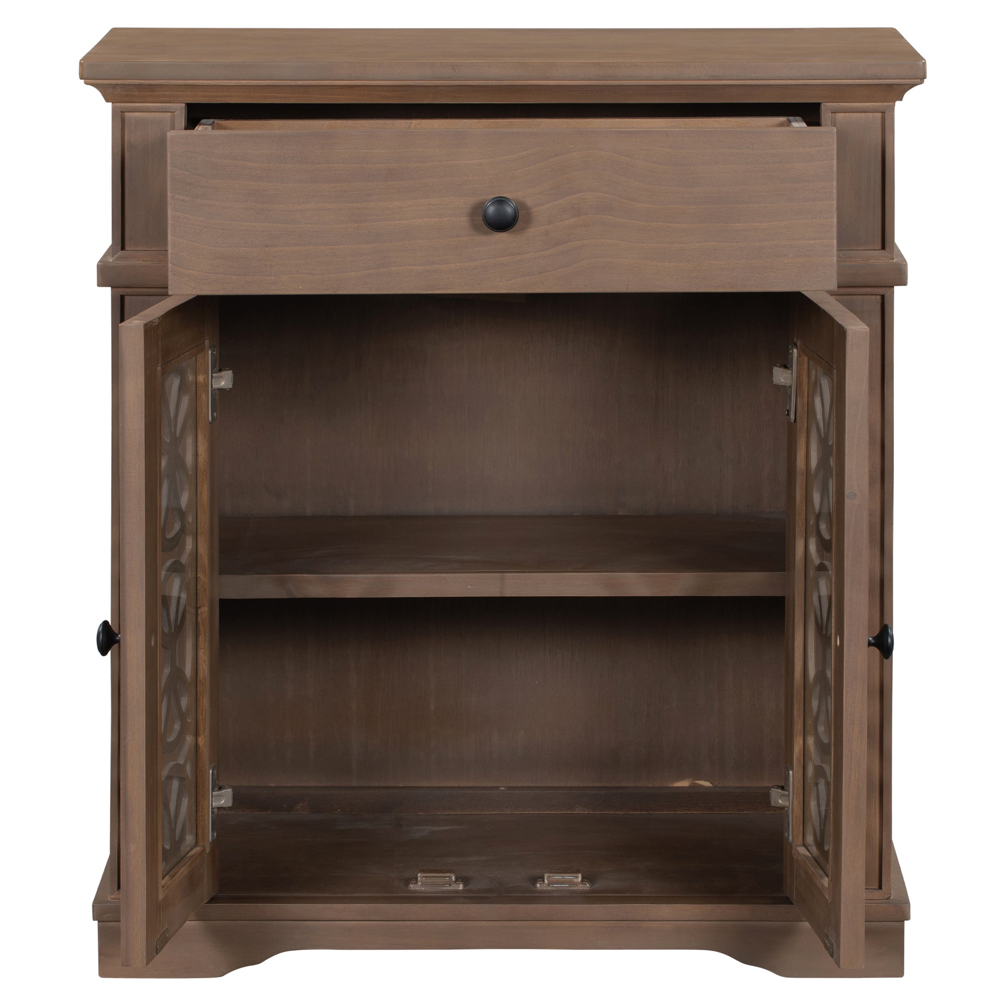 30" Tall Wood 2-door Accent Cabinet with 1 Drawer