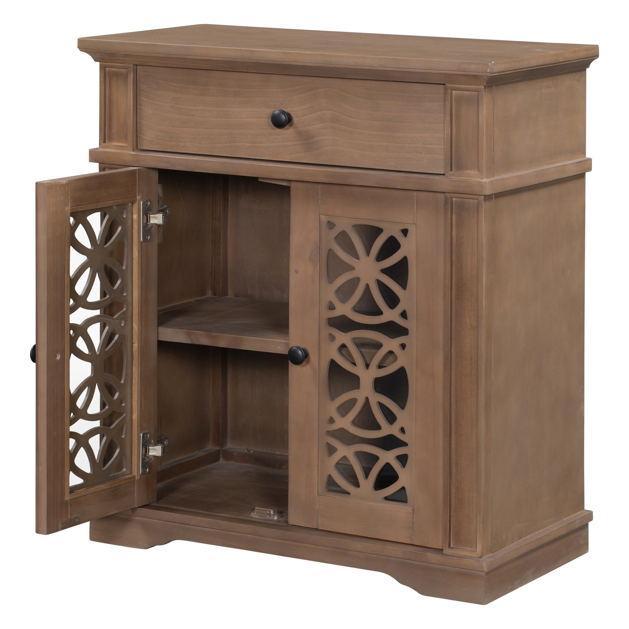 30" Tall Wood 2-door Accent Cabinet with 1 Drawer