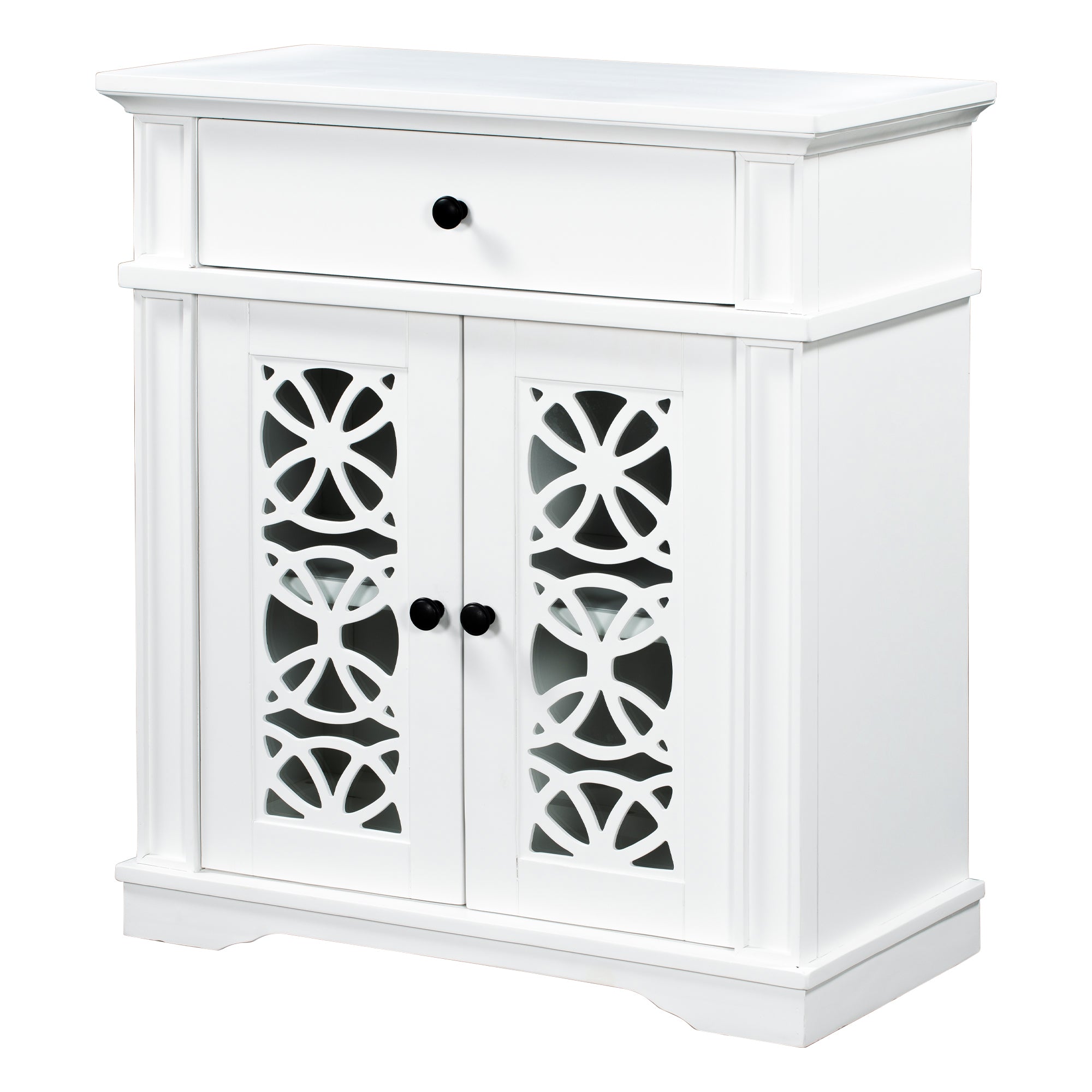 30" Tall Wood 2-door Accent Cabinet with 1 Drawer