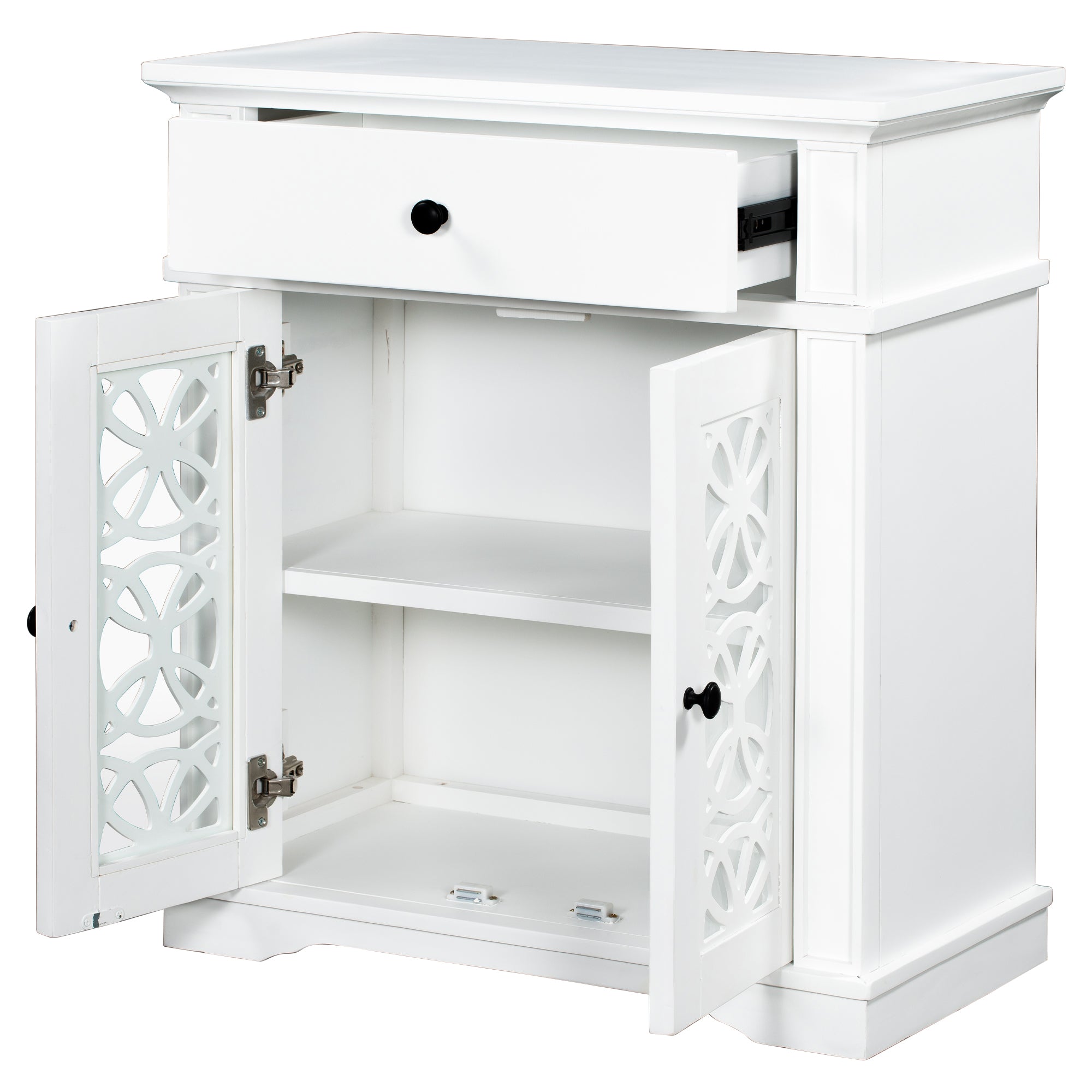 30" Tall Wood 2-door Accent Cabinet with 1 Drawer