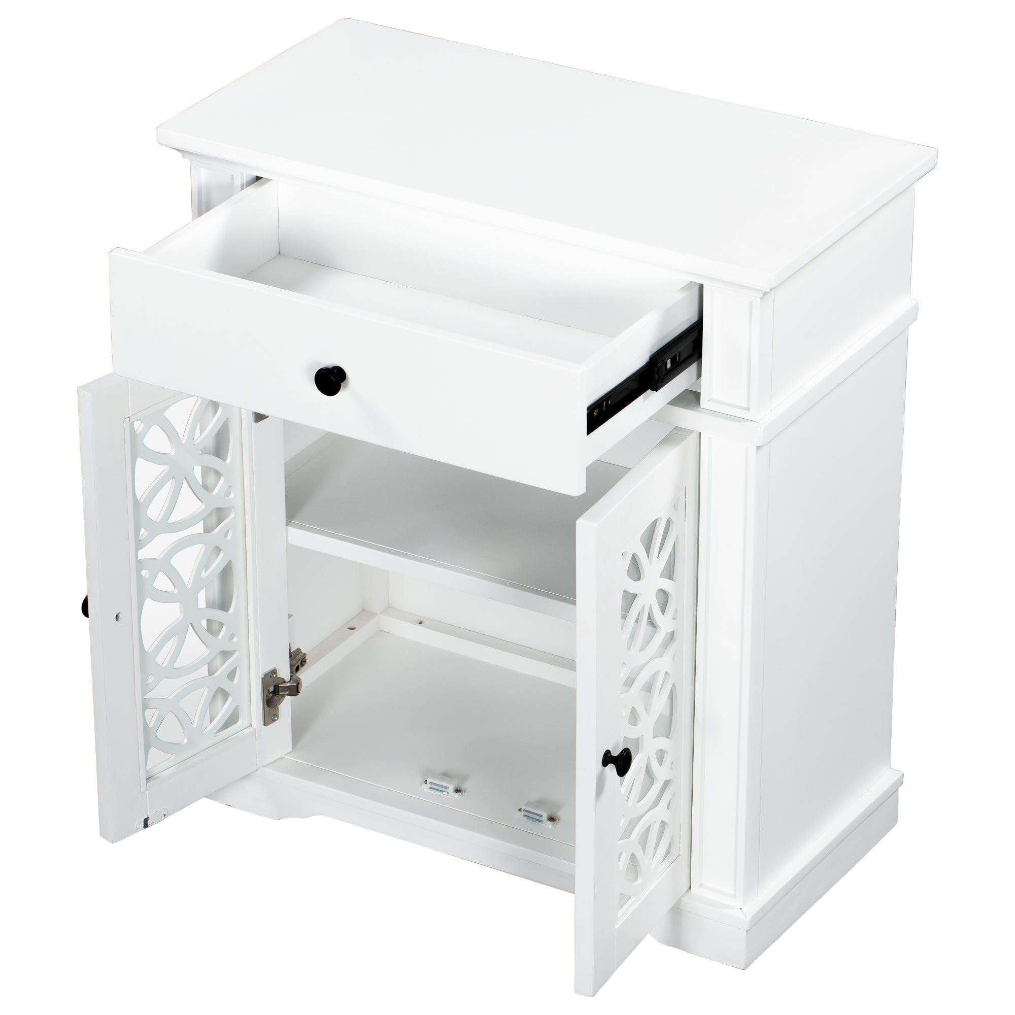 30" Tall Wood 2-door Accent Cabinet with 1 Drawer