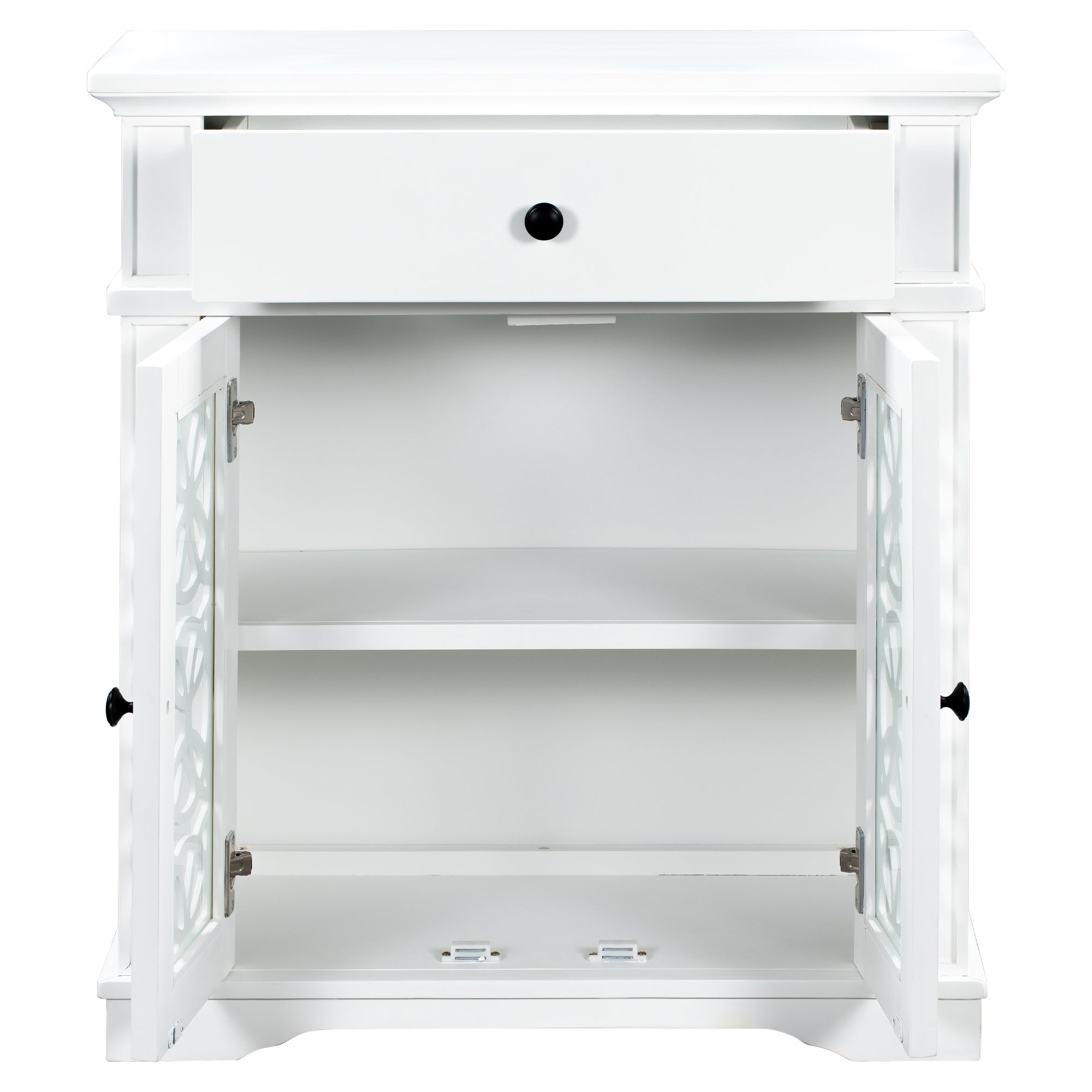 30" Tall Wood 2-door Accent Cabinet with 1 Drawer