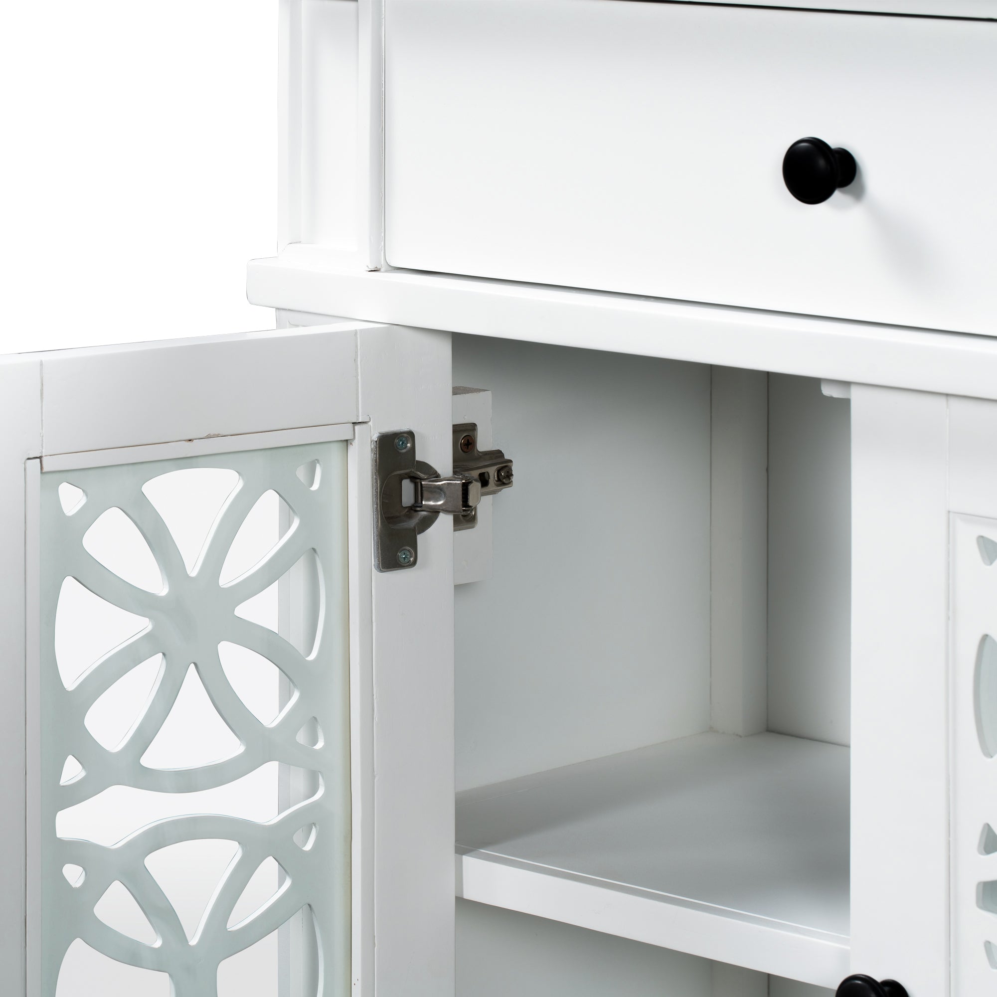 30" Tall Wood 2-door Accent Cabinet with 1 Drawer