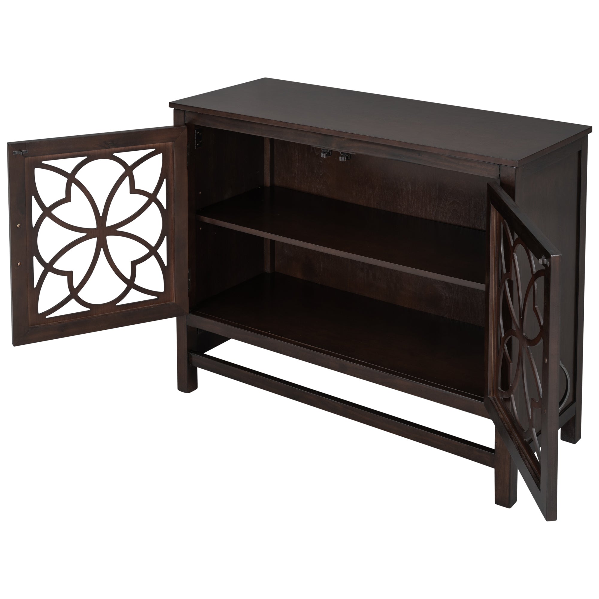 32" Tall Wood 2-door Accent Cabinet with Adjustable Shelf