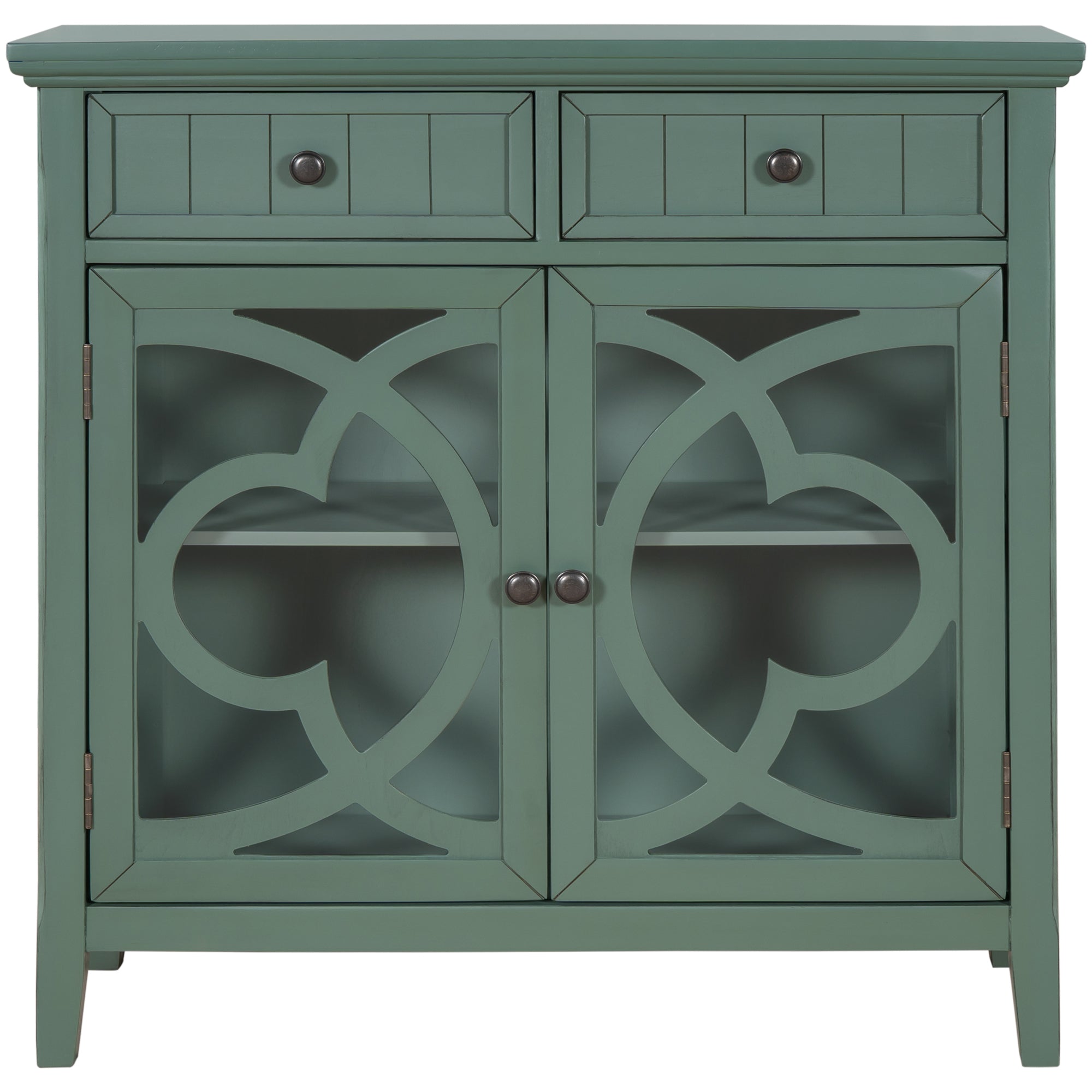 35" Tall Wood 2-door Accent Cabinet with 2 Drawer