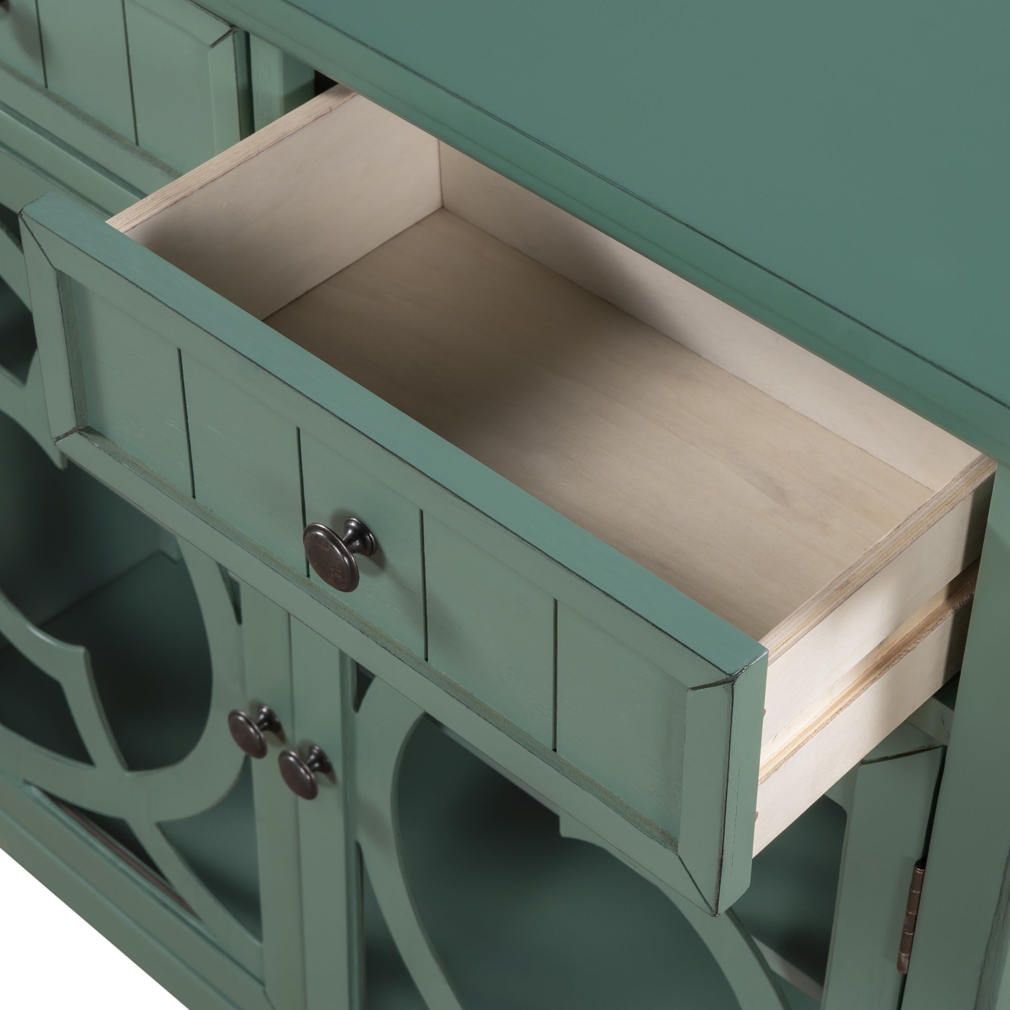 35" Tall Wood 2-door Accent Cabinet with 2 Drawer
