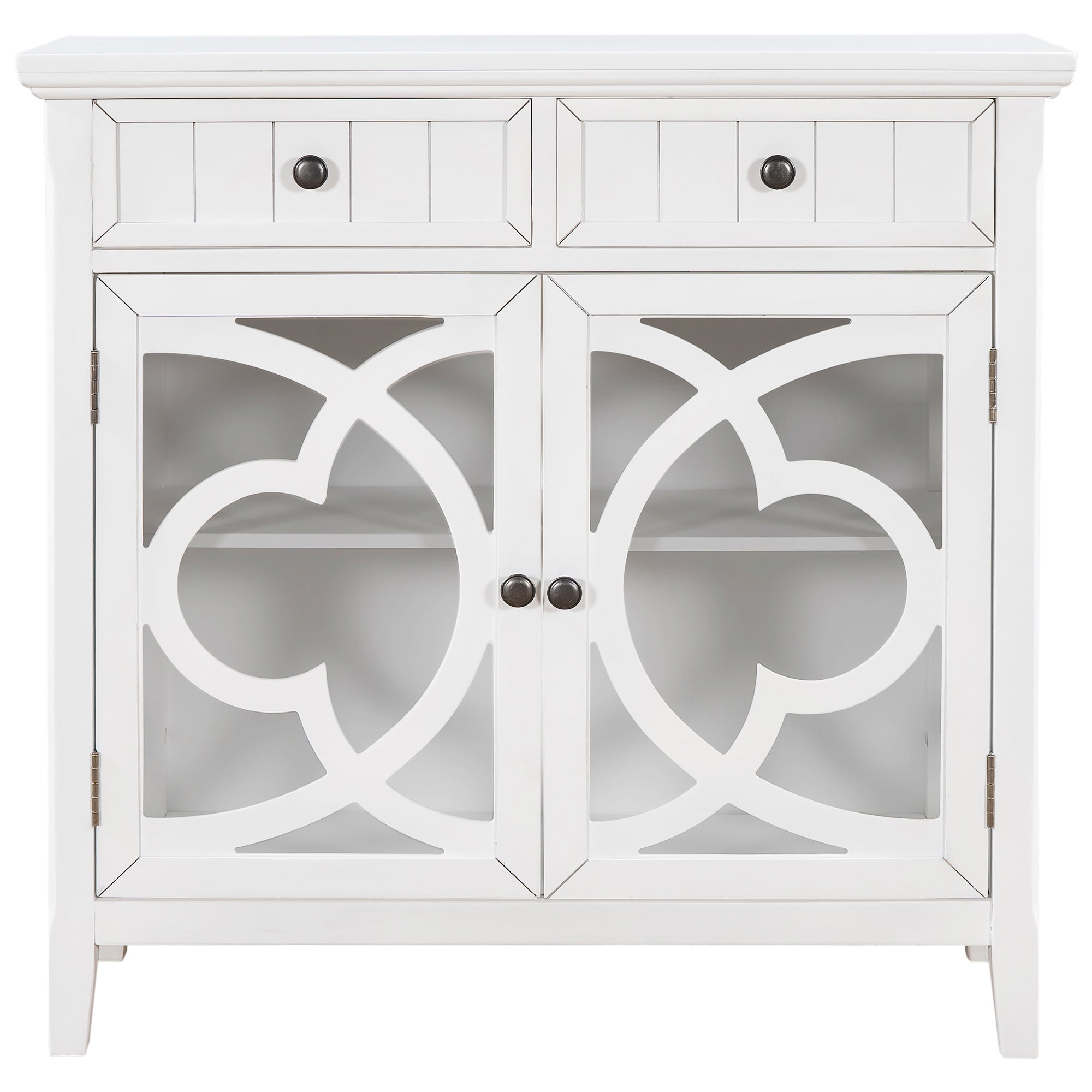 35" Tall Wood 2-door Accent Cabinet with 2 Drawer
