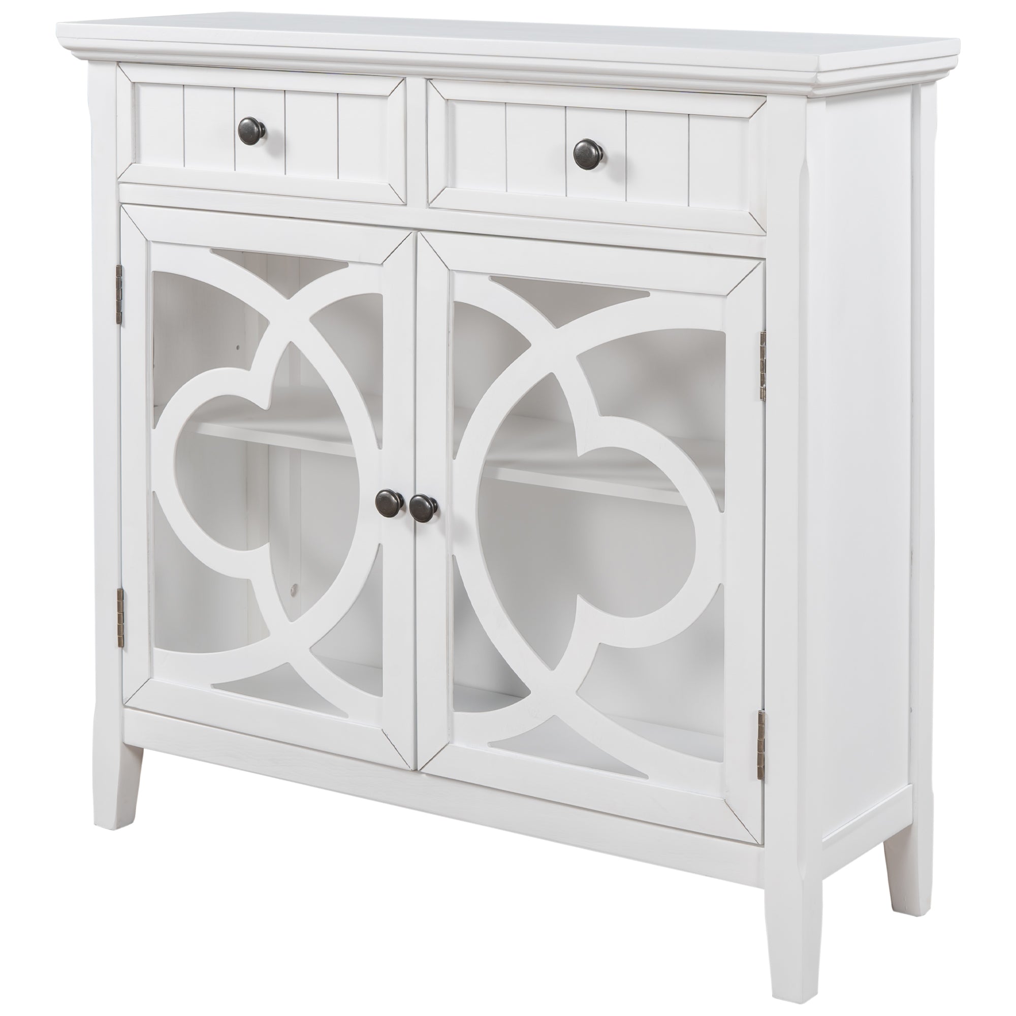 35" Tall Wood 2-door Accent Cabinet with 2 Drawer
