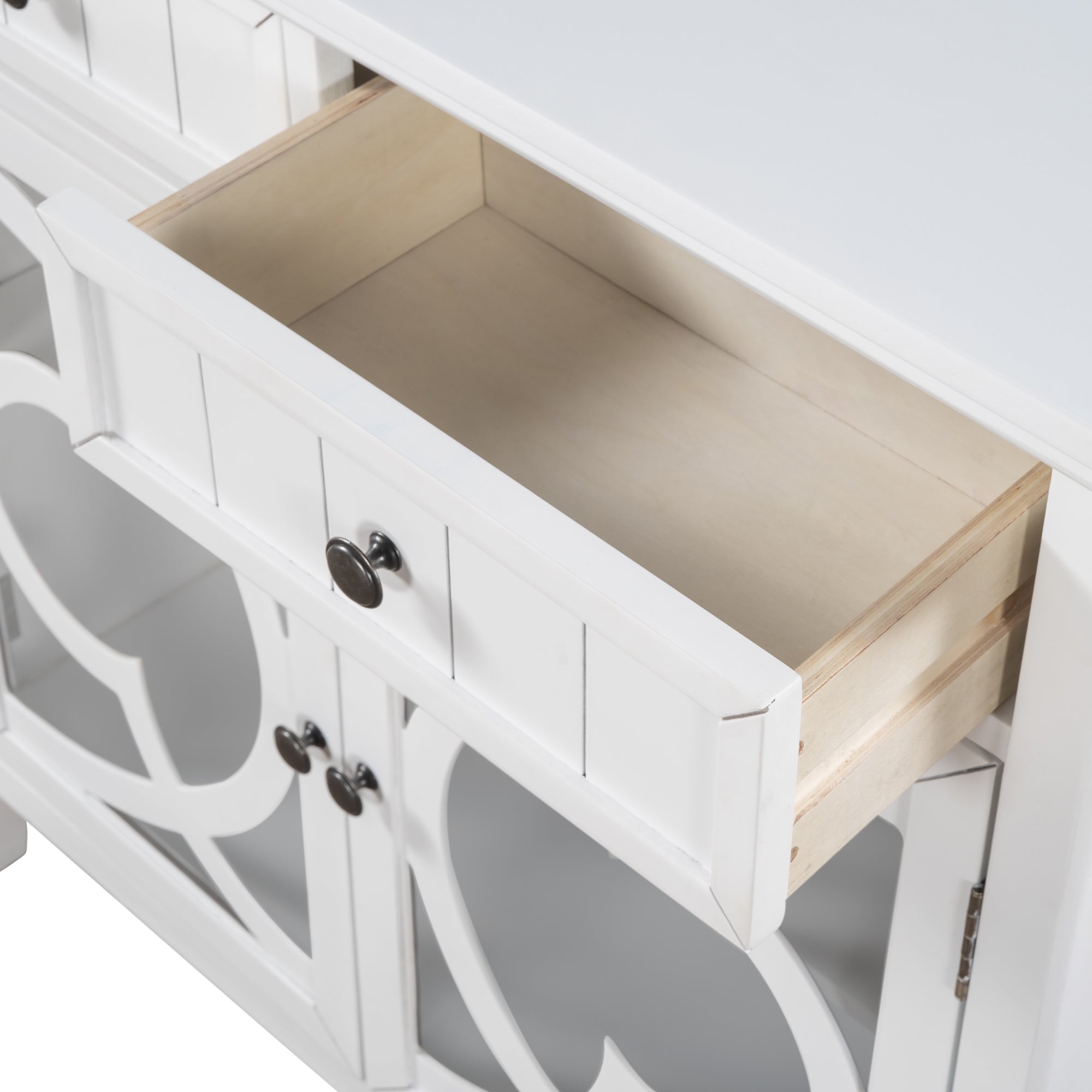 35" Tall Wood 2-door Accent Cabinet with 2 Drawer