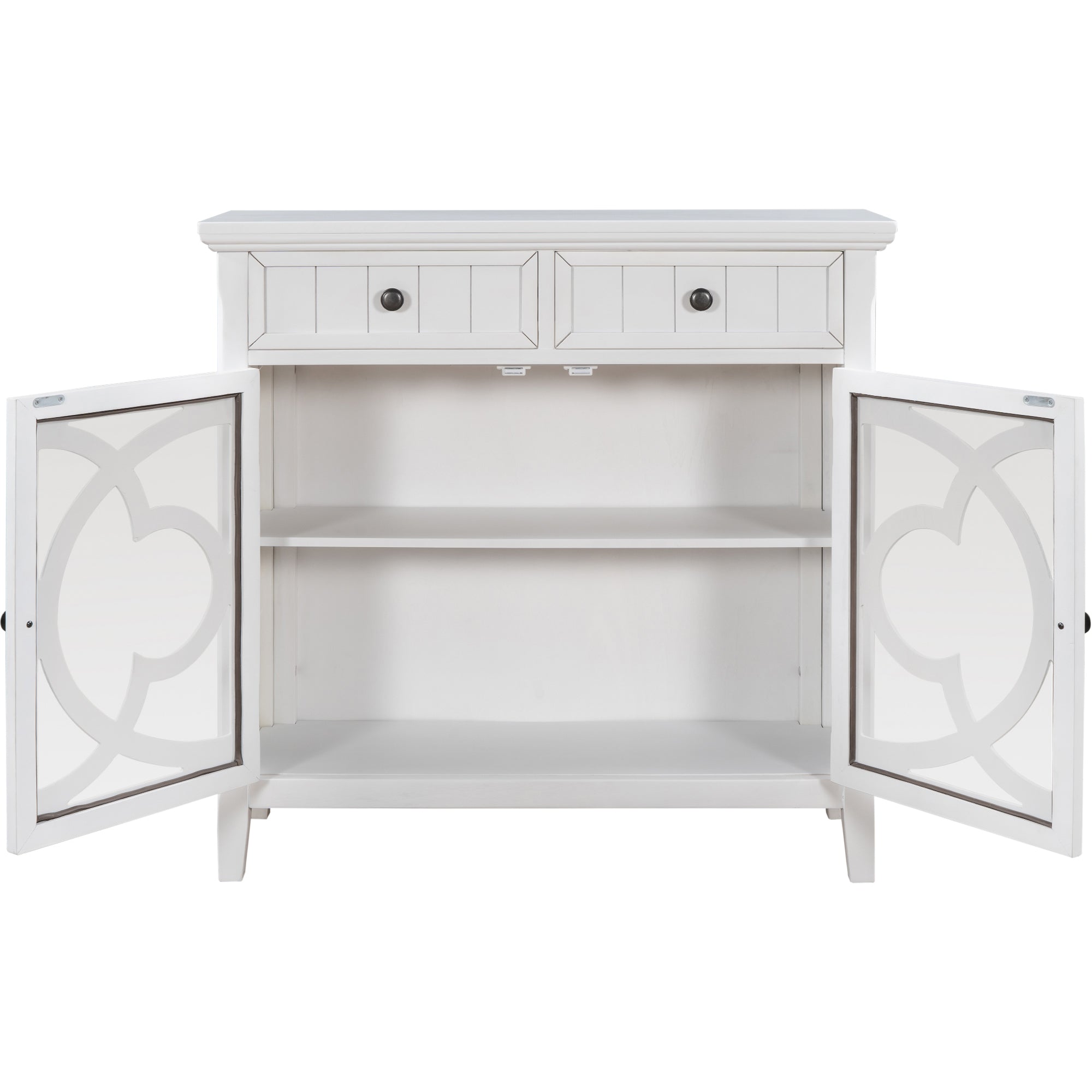 35" Tall Wood 2-door Accent Cabinet with 2 Drawer