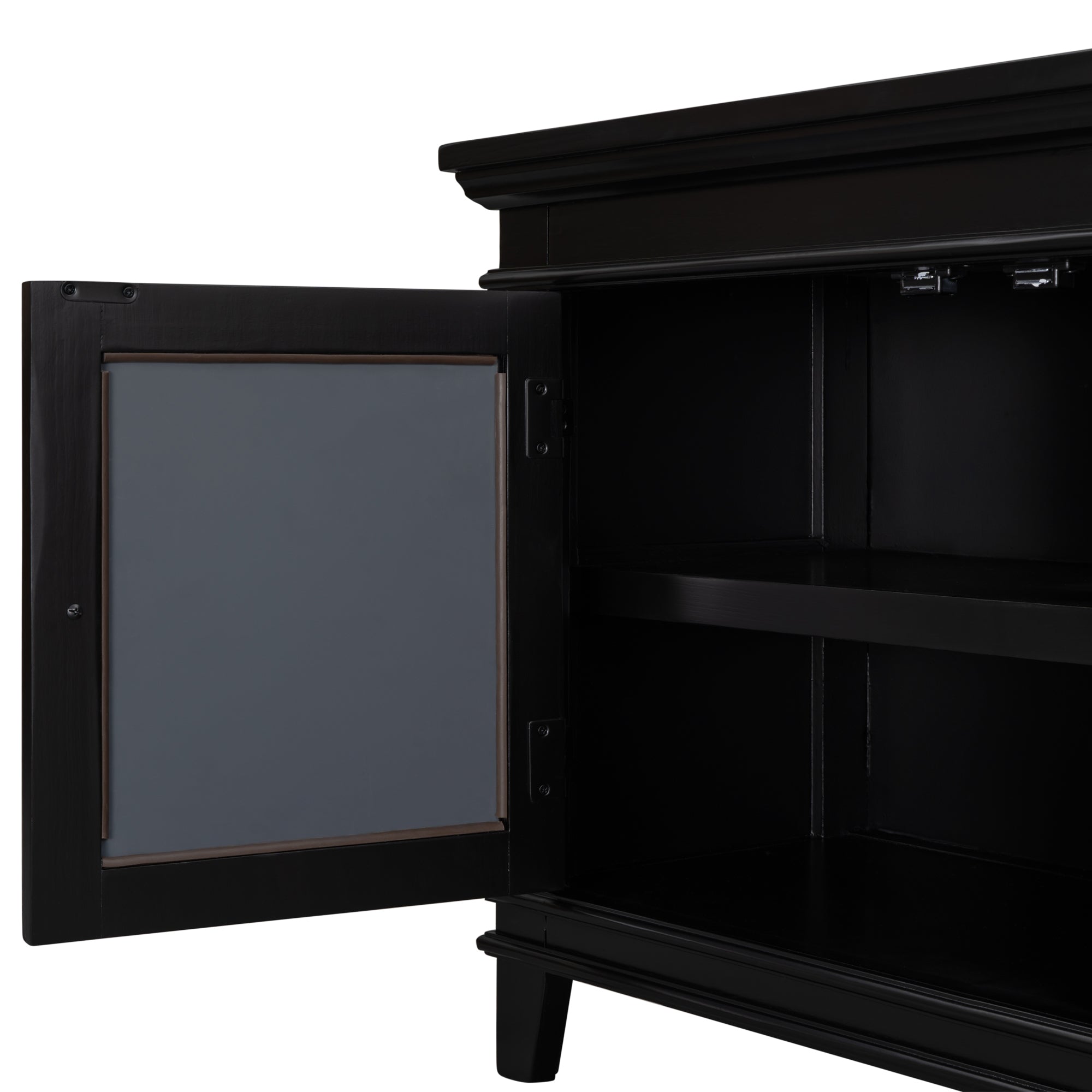 24" Tall Wood 2-door Accent Cabinet with Mirror Door