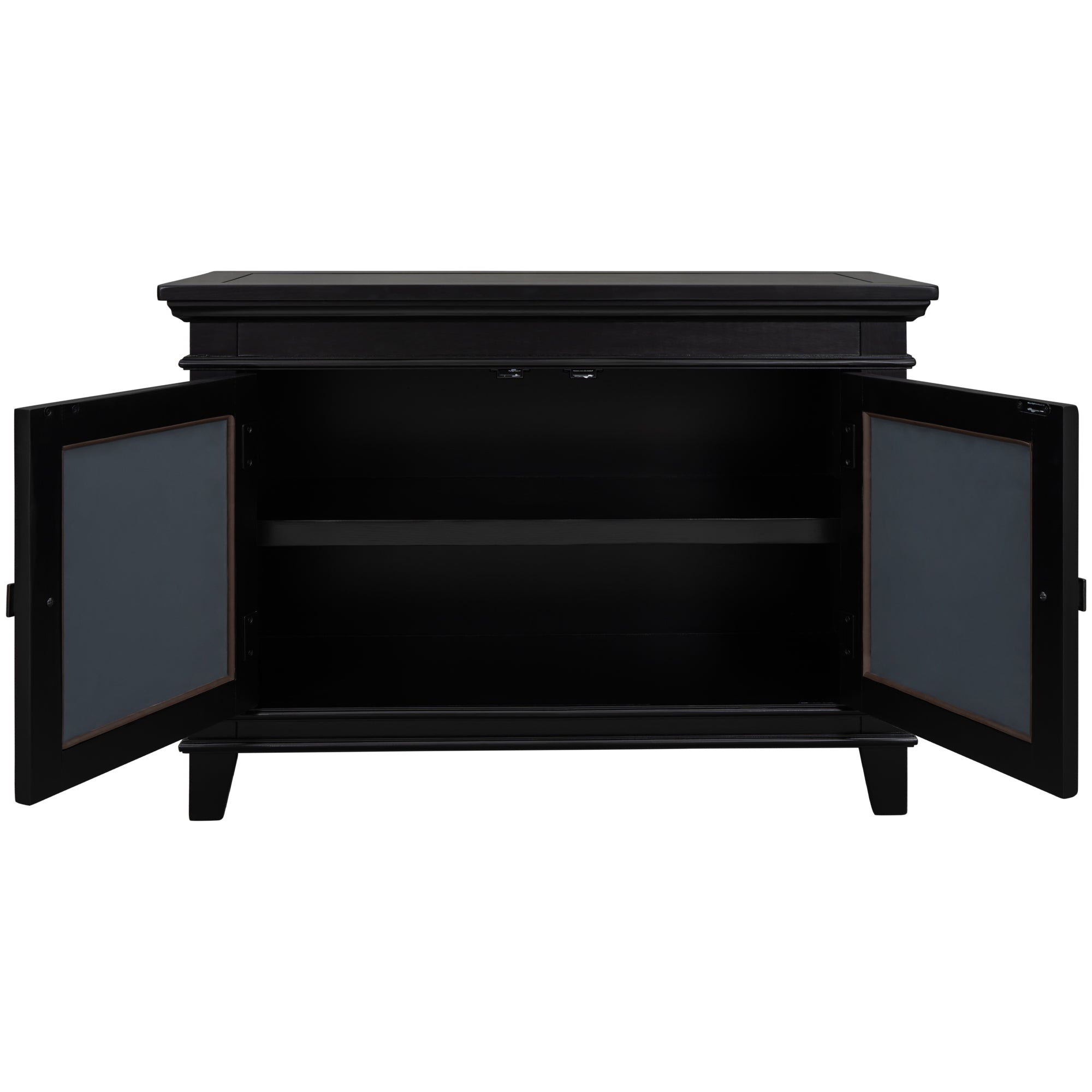 24" Tall Wood 2-door Accent Cabinet with Mirror Door