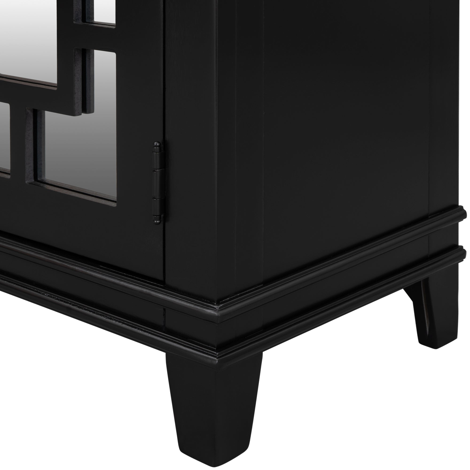 24" Tall Wood 2-door Accent Cabinet with Mirror Door