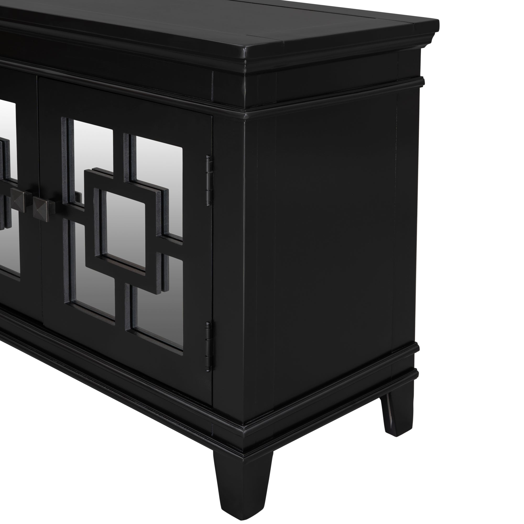 24" Tall Wood 2-door Accent Cabinet with Mirror Door