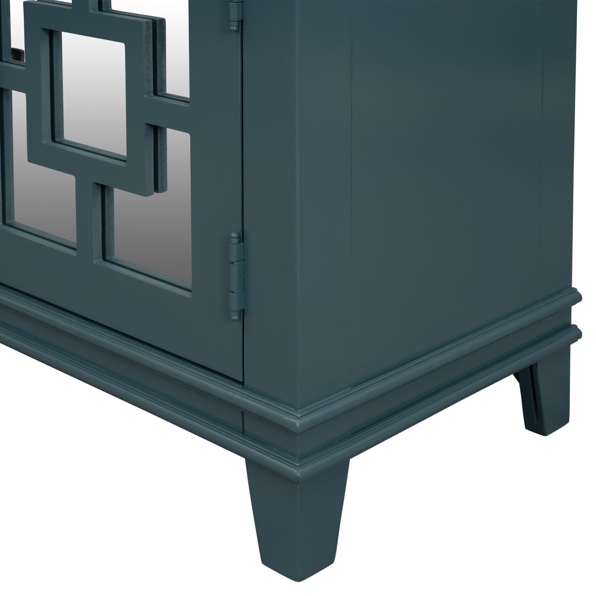 24" Tall Wood 2-door Accent Cabinet with Mirror Door