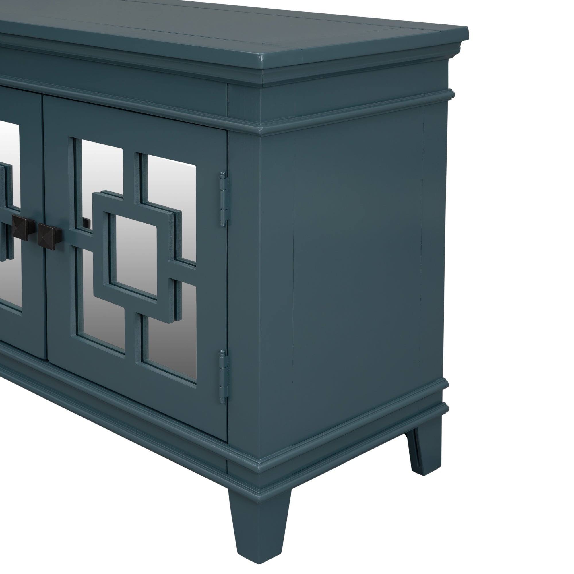 24" Tall Wood 2-door Accent Cabinet with Mirror Door