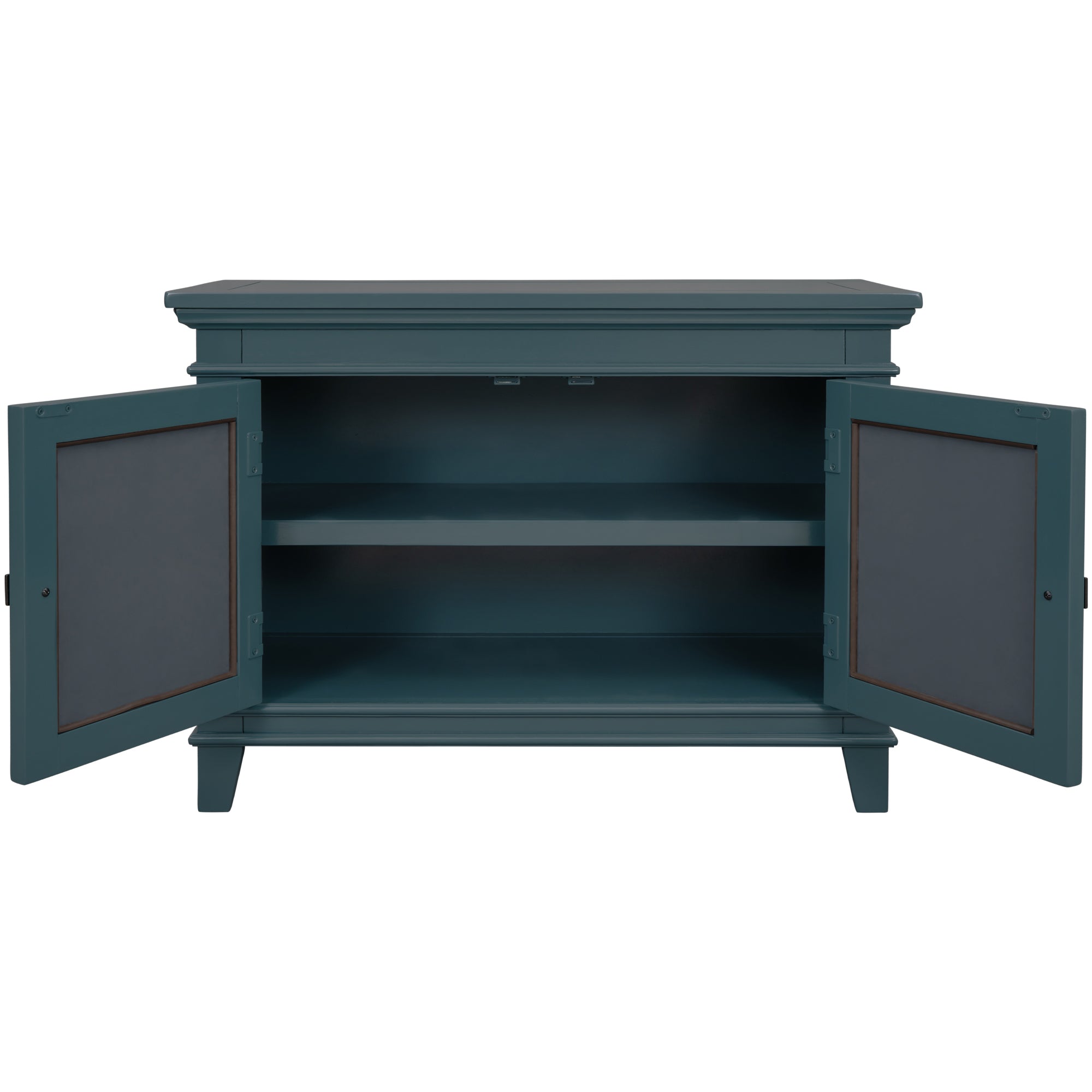 24" Tall Wood 2-door Accent Cabinet with Mirror Door