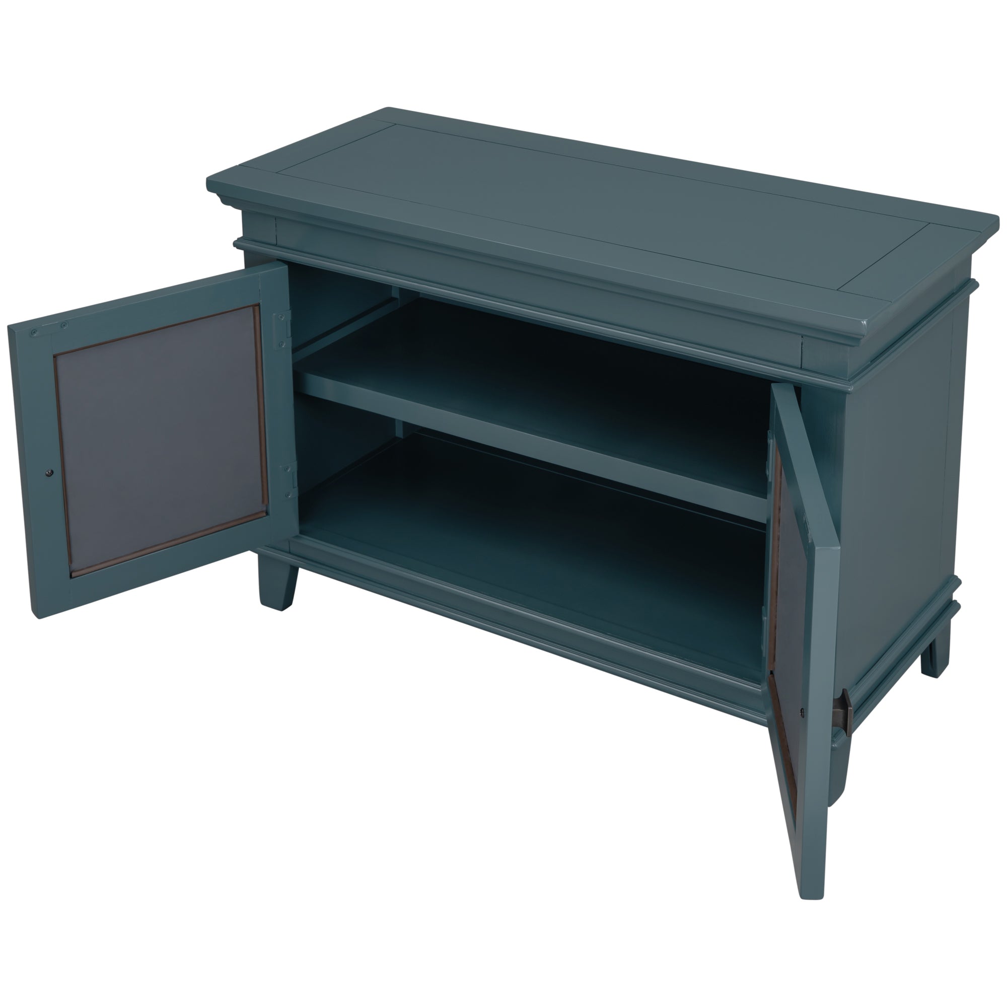 24" Tall Wood 2-door Accent Cabinet with Mirror Door