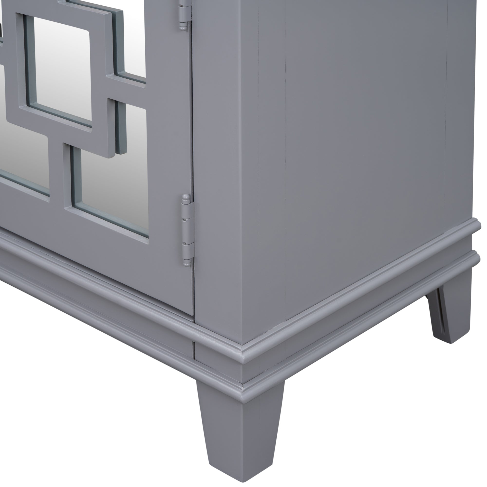 24" Tall Wood 2-door Accent Cabinet with Mirror Door