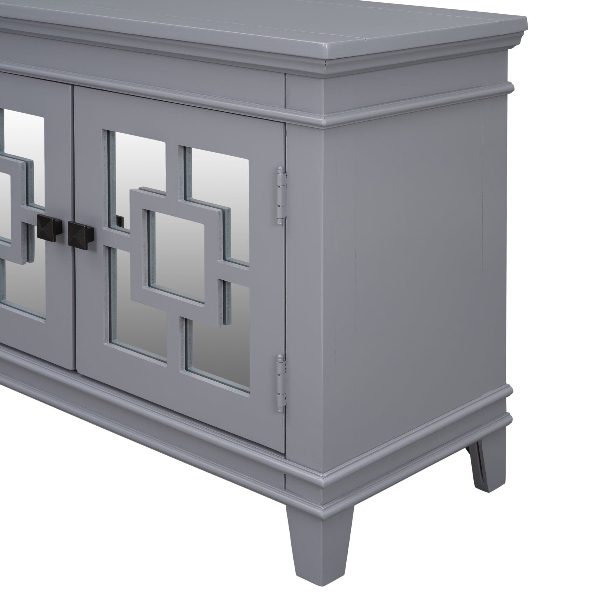 24" Tall Wood 2-door Accent Cabinet with Mirror Door