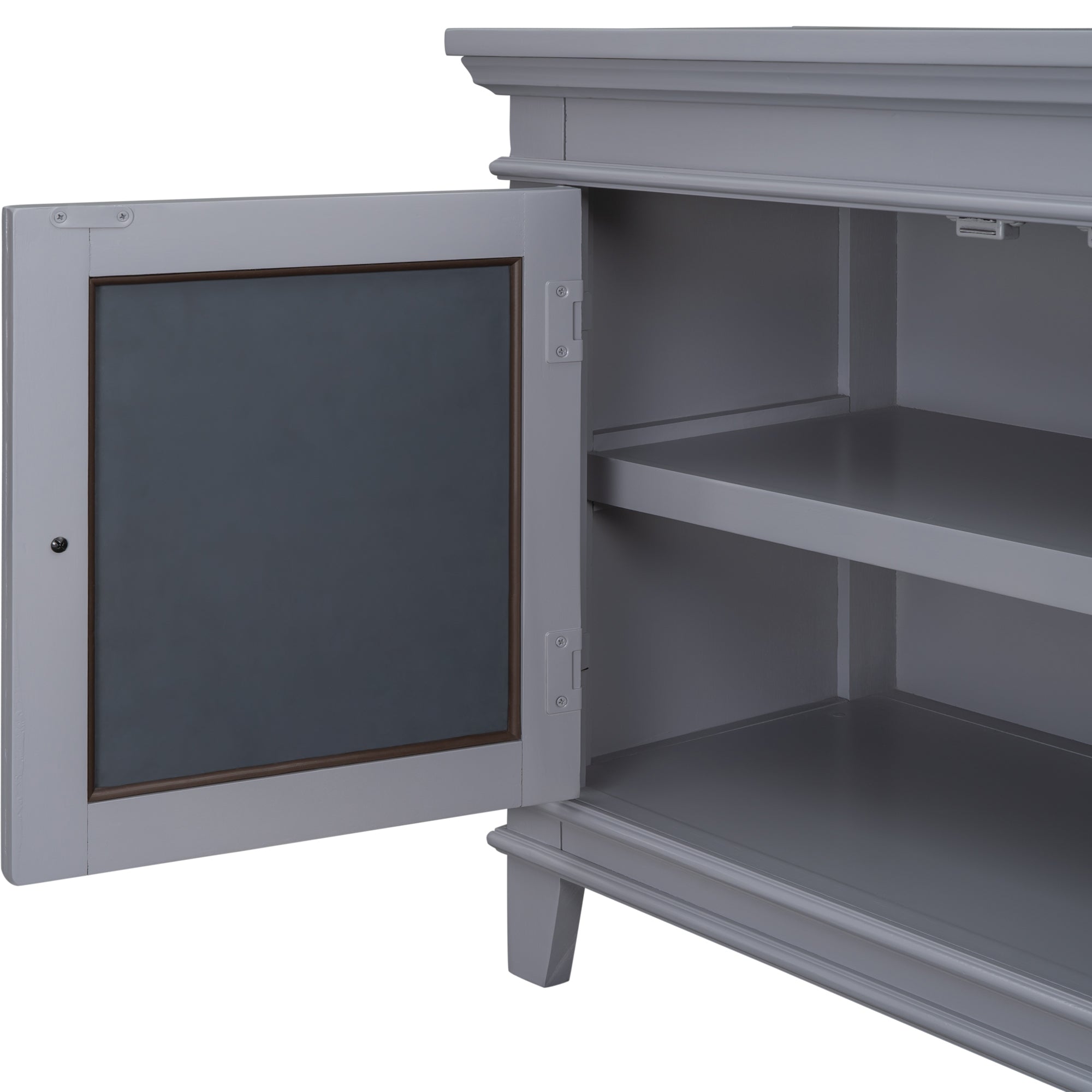 24" Tall Wood 2-door Accent Cabinet with Mirror Door