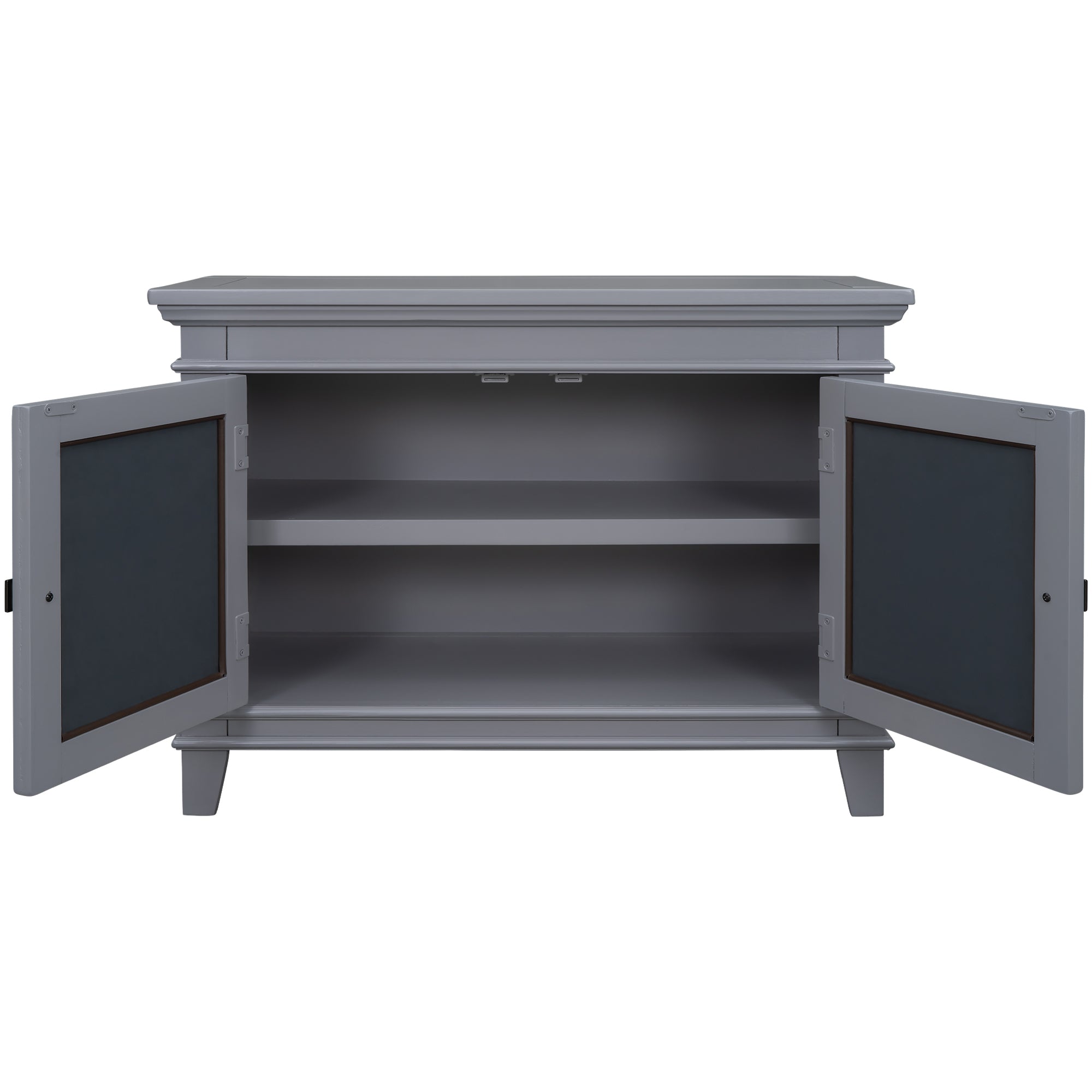 24" Tall Wood 2-door Accent Cabinet with Mirror Door