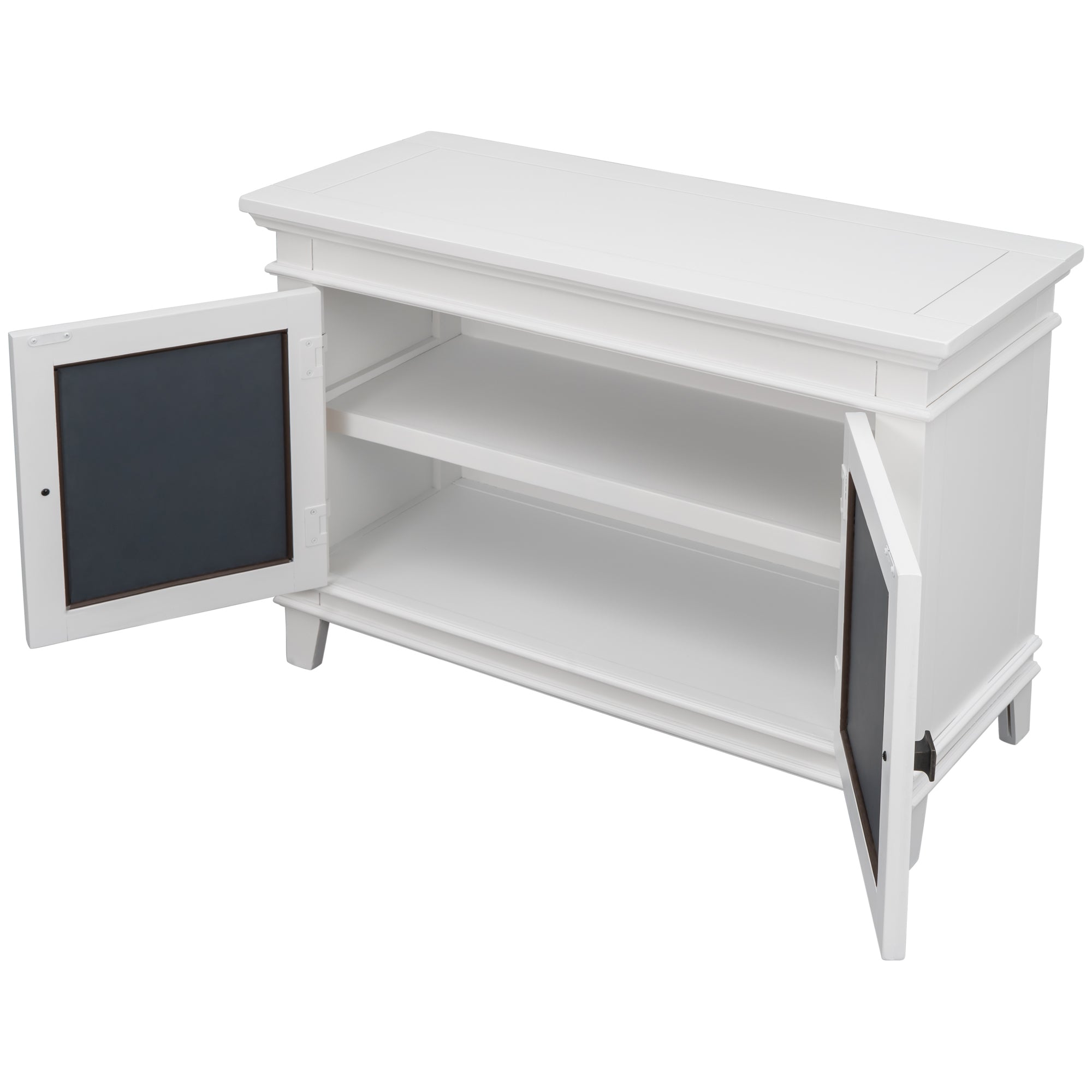 24" Tall Wood 2-door Accent Cabinet with Mirror Door