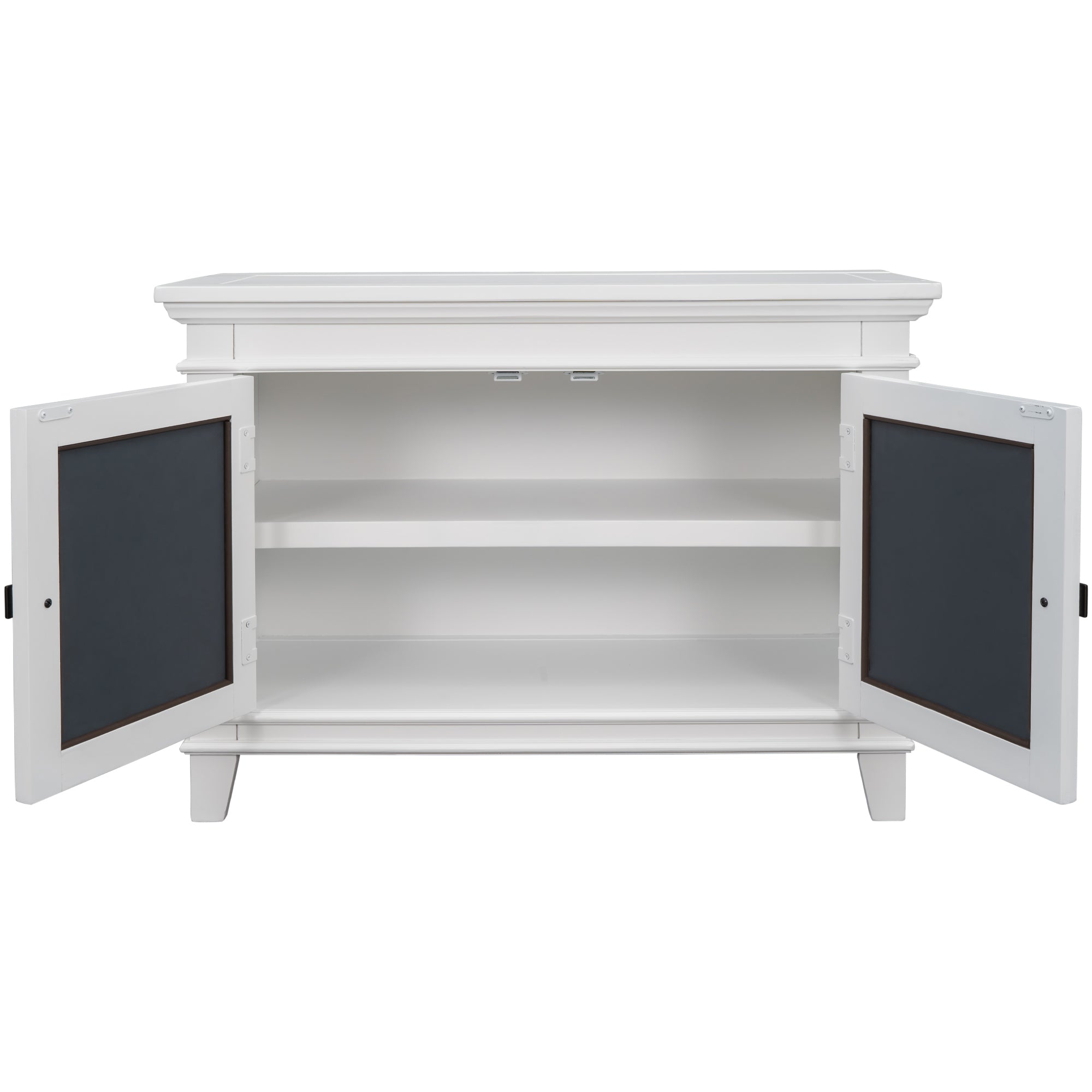 24" Tall Wood 2-door Accent Cabinet with Mirror Door