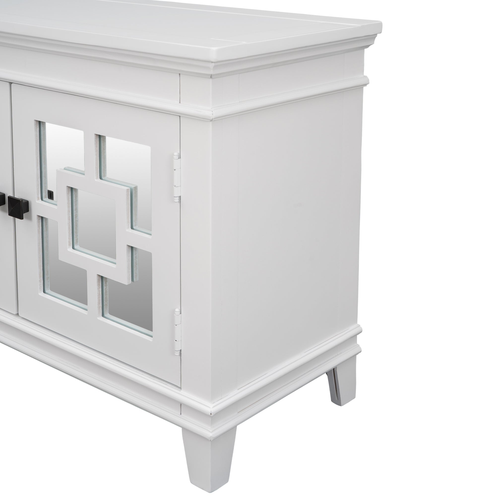 24" Tall Wood 2-door Accent Cabinet with Mirror Door